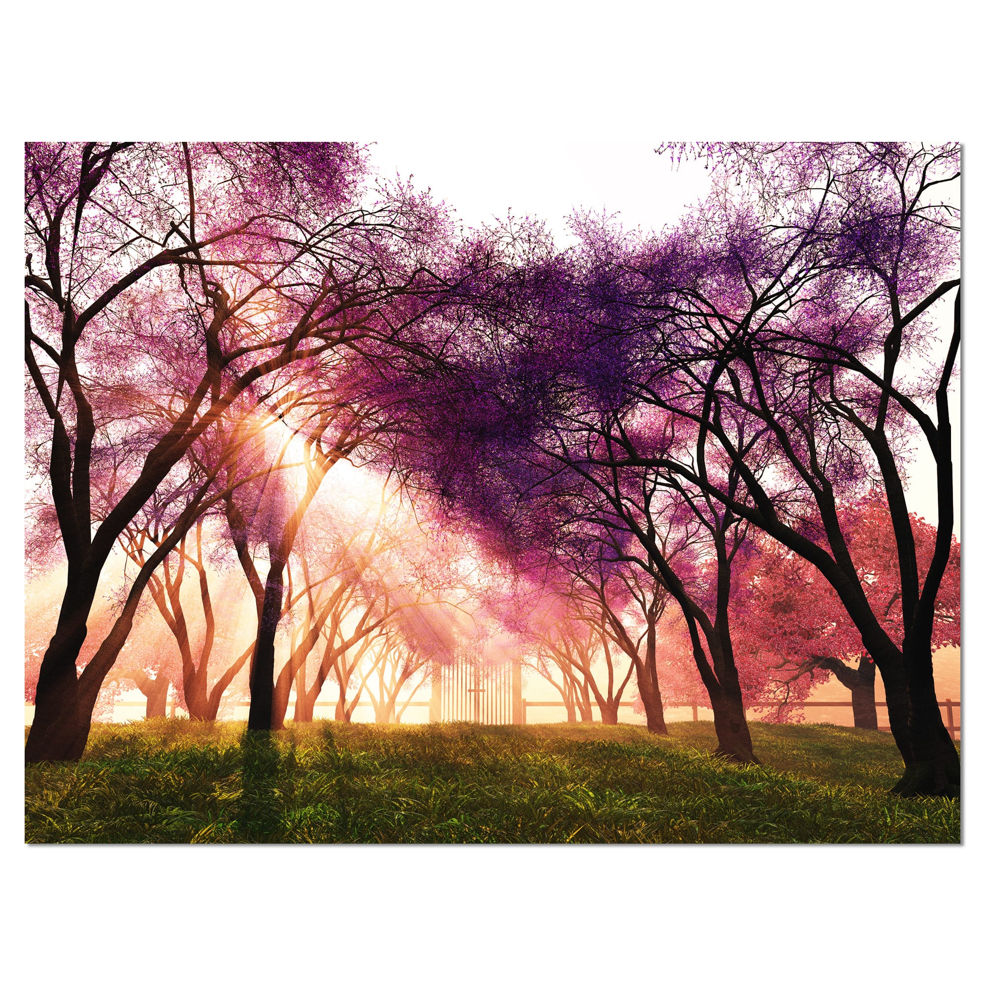 Designart - Cherry Blossoms Japan Garden