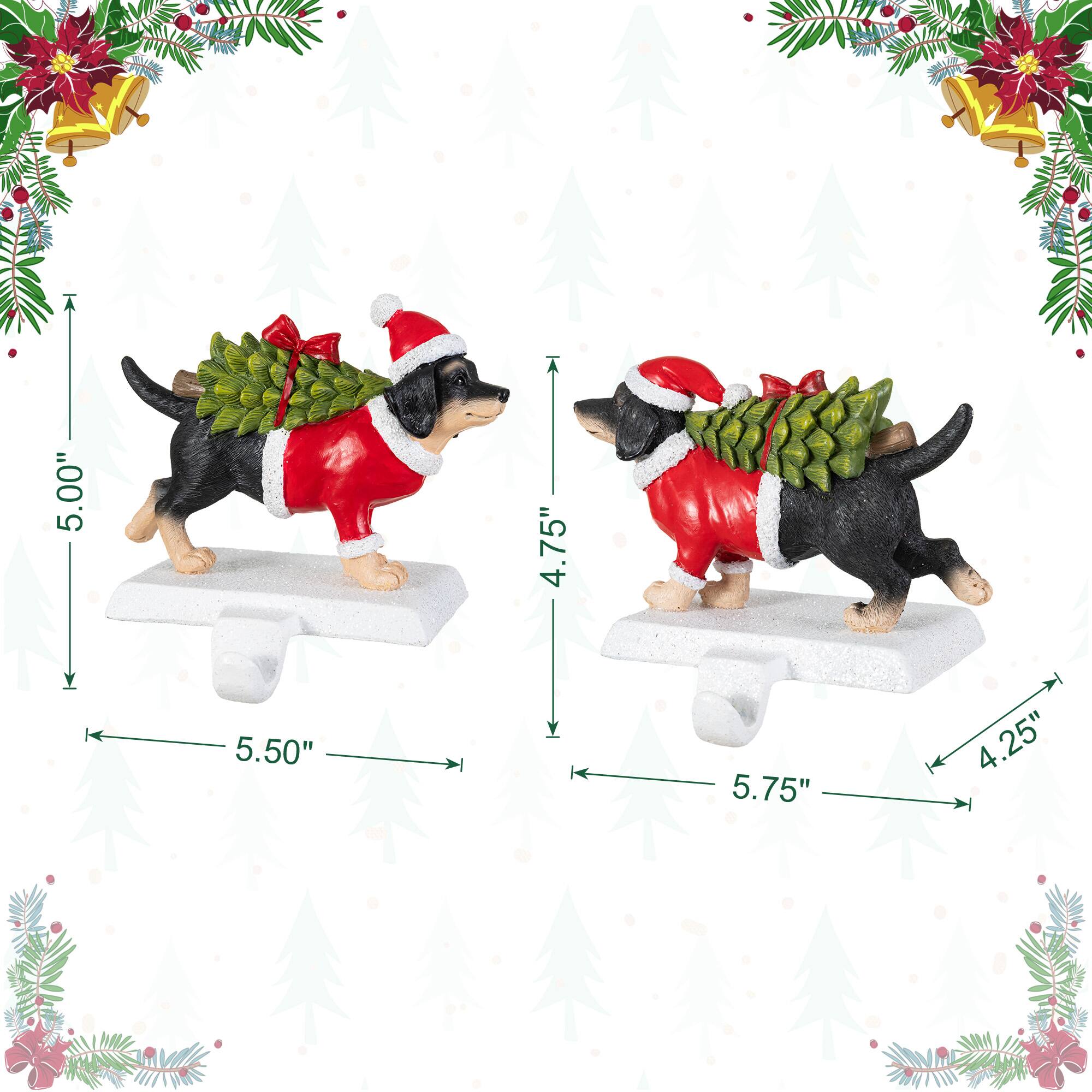 Glitzhome® Set of 2 Resin Dachshund Stocking Holders