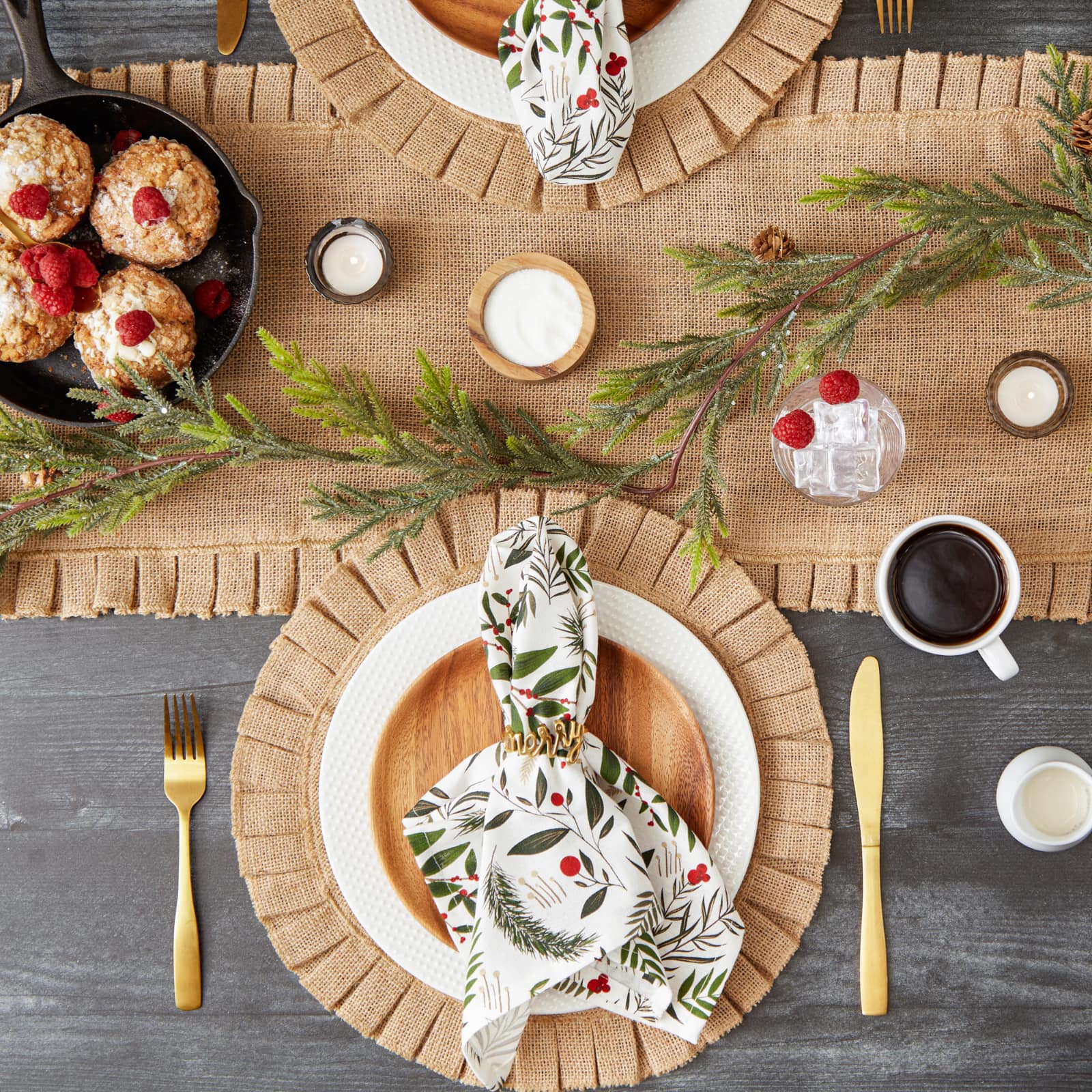 DII® Holiday Sprigs Printed Napkin Set, 6ct.
