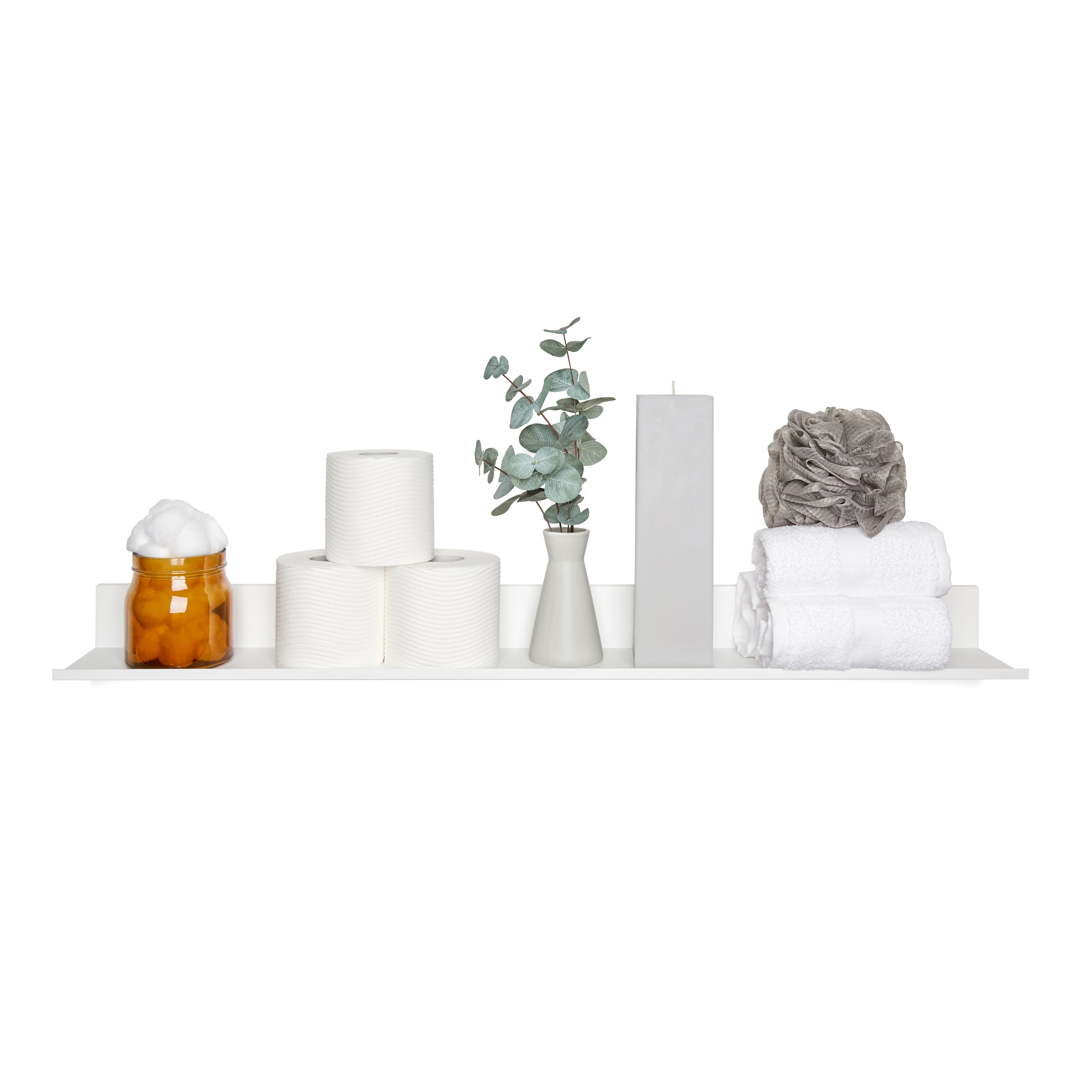 Hangz™ White Reversible No Stud 6" Depth Floating Shelf