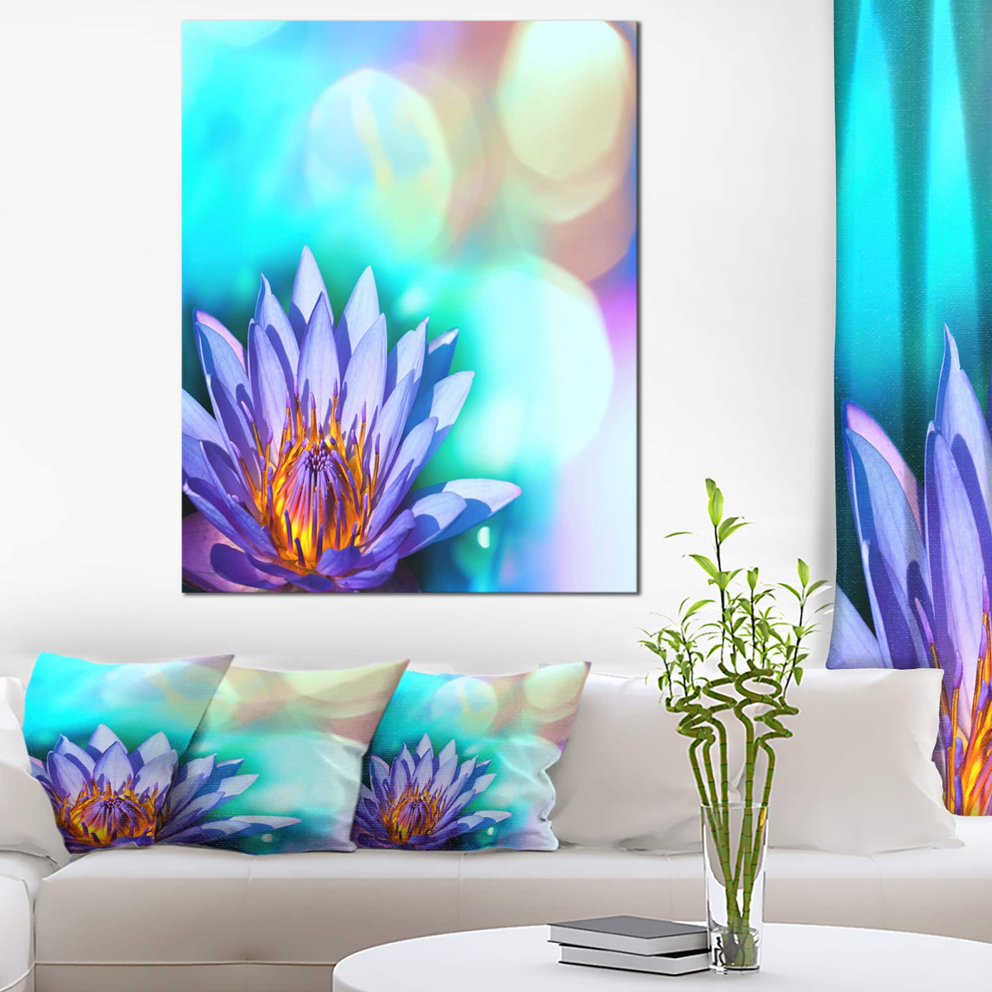 Designart - Blossoming Purple Lotus Flower - Floral Art Canvas Print