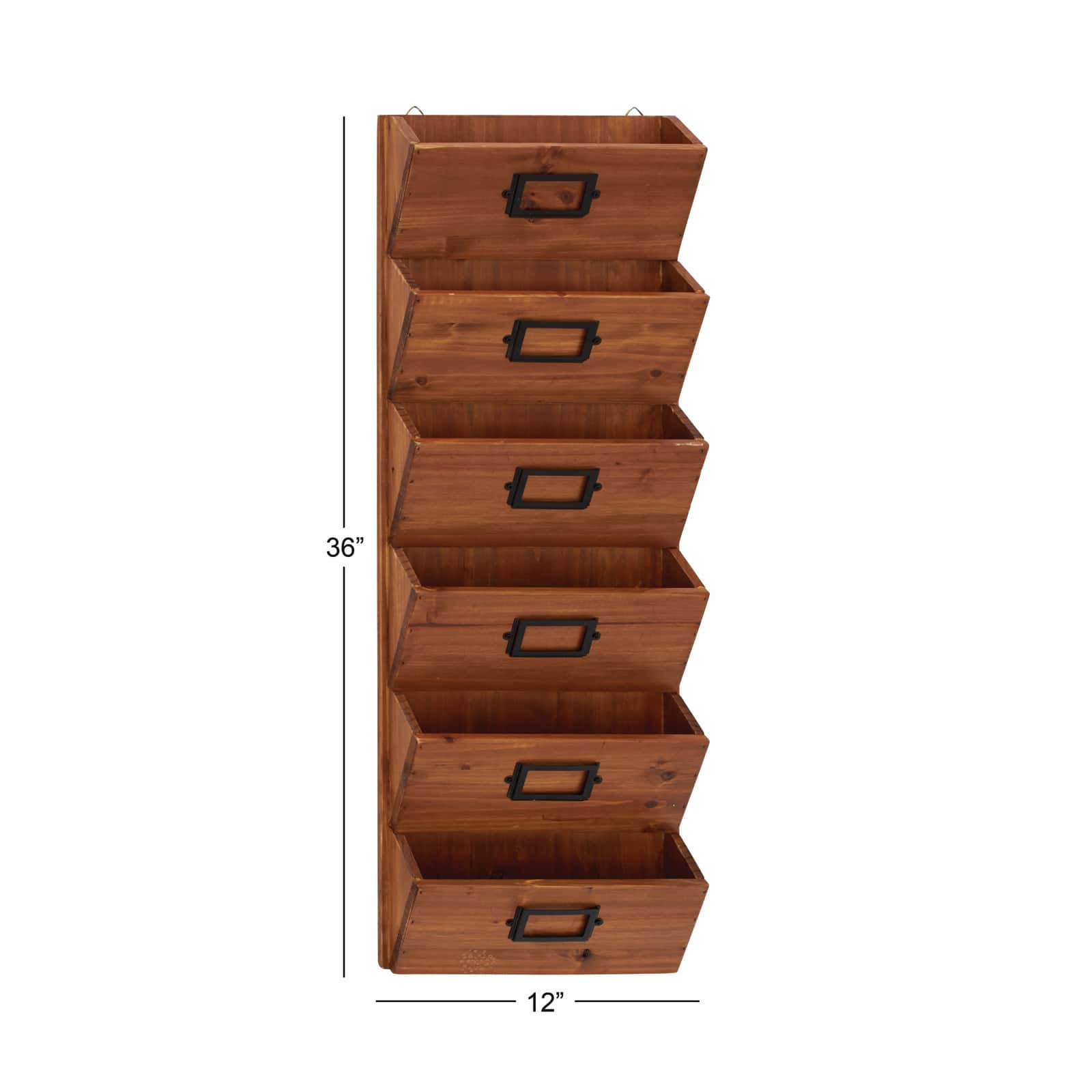 36" Brown Wood Traditional Magazine Rack Holder