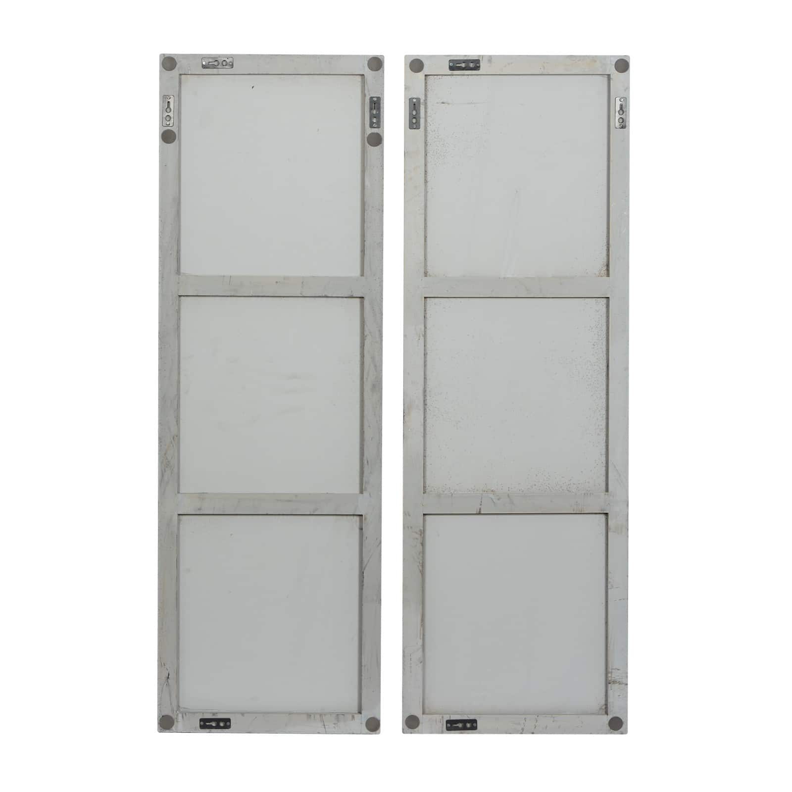 Set of 2 Grey Wood Modern Abstract Wall Decor, 16" x 48"