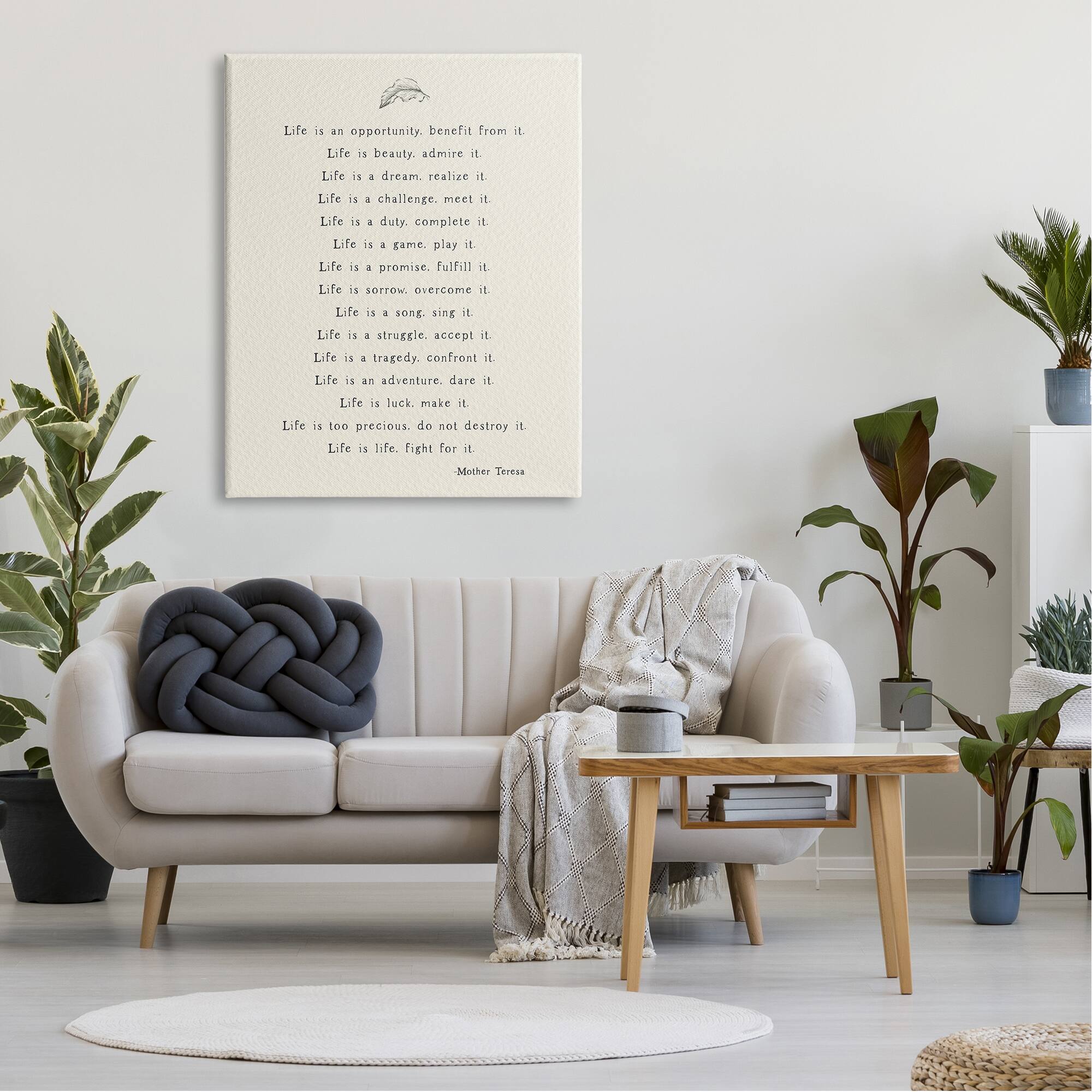 Stupell Industries Uplifting Inspirational Mother Theresa Life Quote  Canvas Wall Art