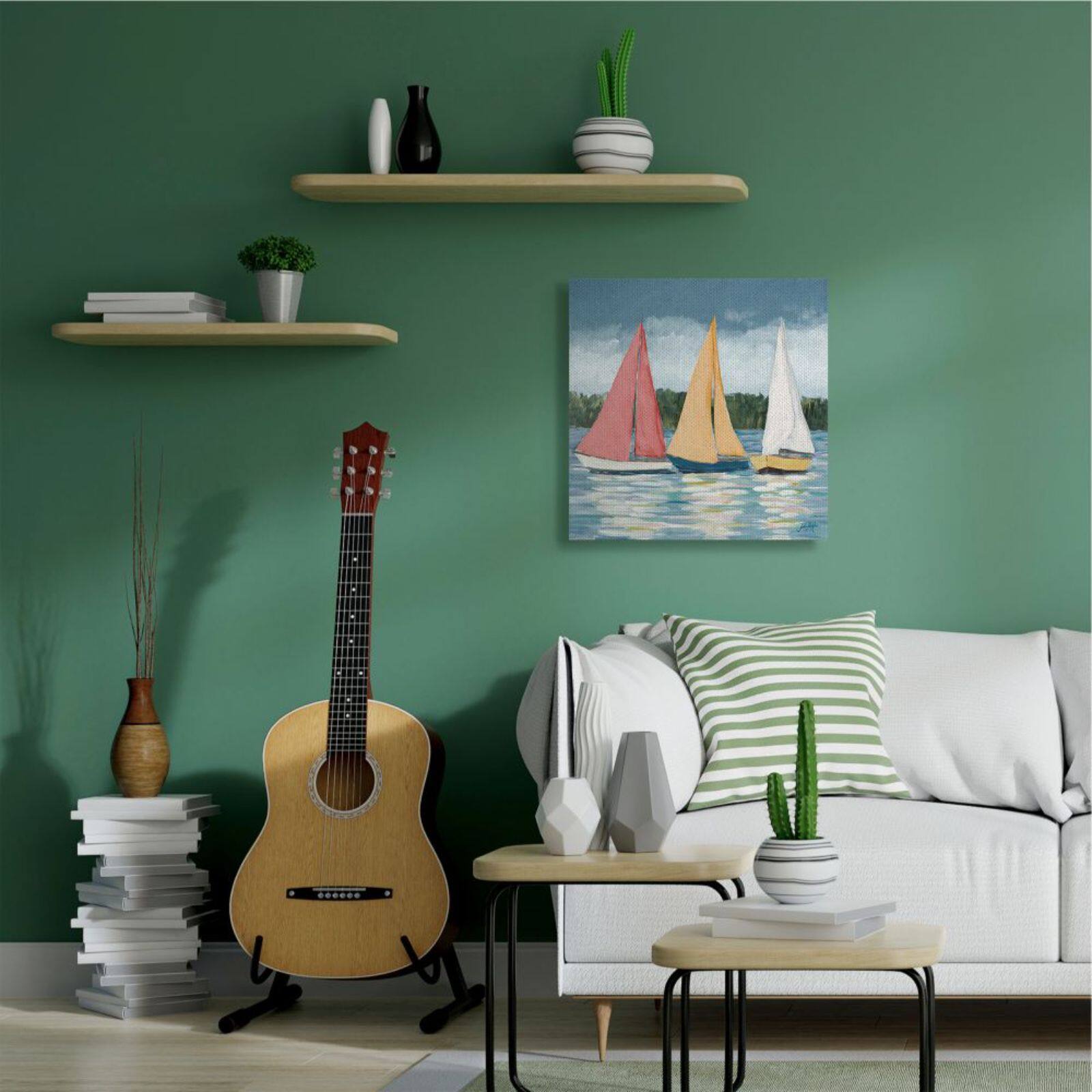 Stupell Industries Sailboats Canvas Wall Art