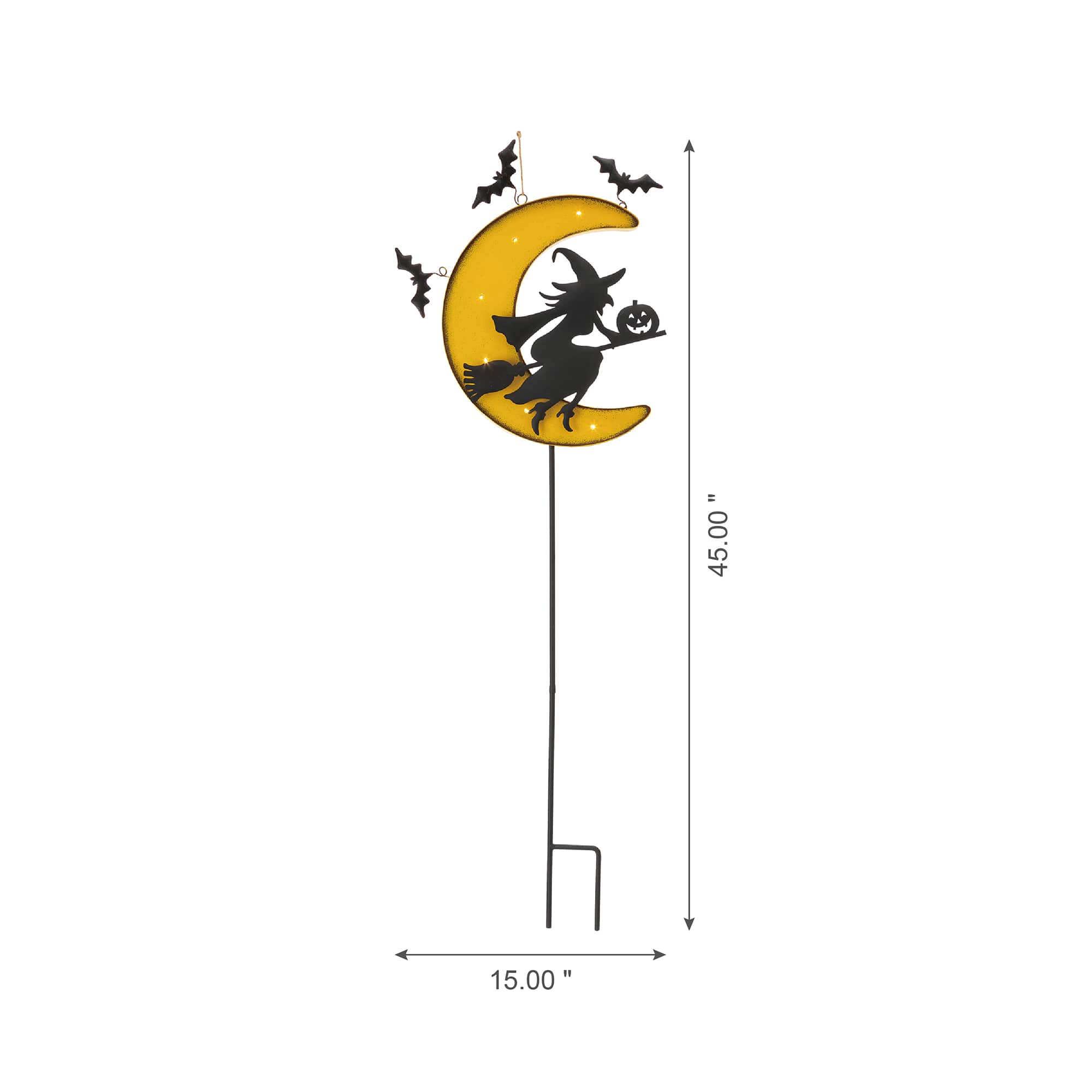 Glitzhome® 45" Lighted Metal Halloween Moon Yard Stake