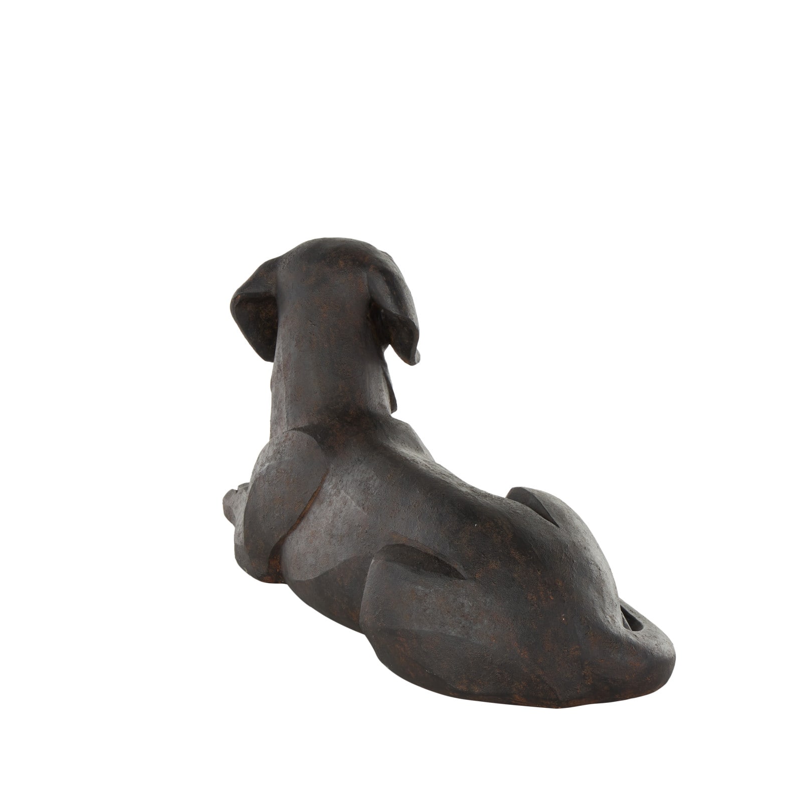 30.5" Black with Copper Shading Sitting Dog Sculpture