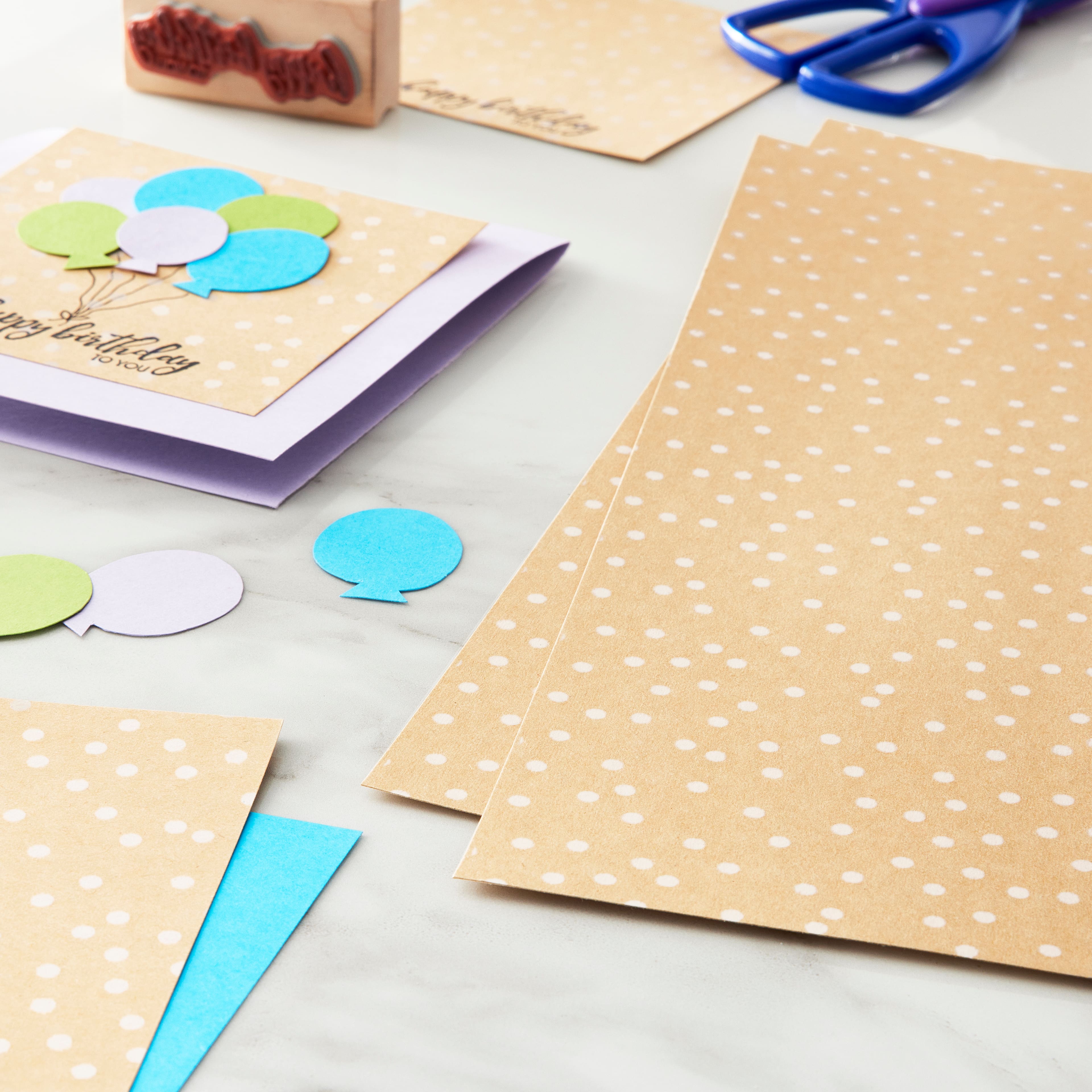 48 Pack: White Dot Kraft Cardstock Paper by Recollections™, 12" x 12"