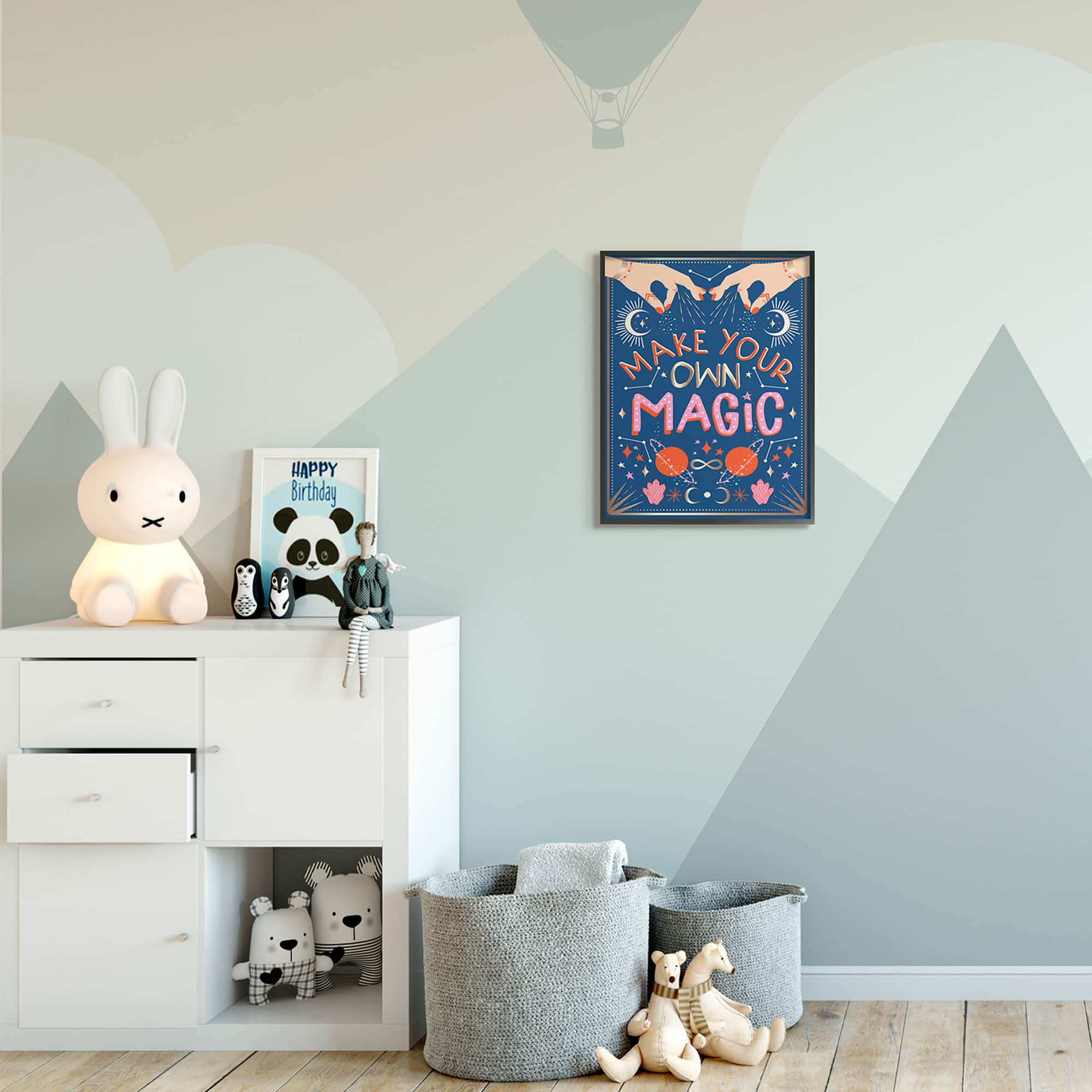 Stupell Industries Make Your Magic Phrase Fashion Hands and Constellations in Frame Wall Art