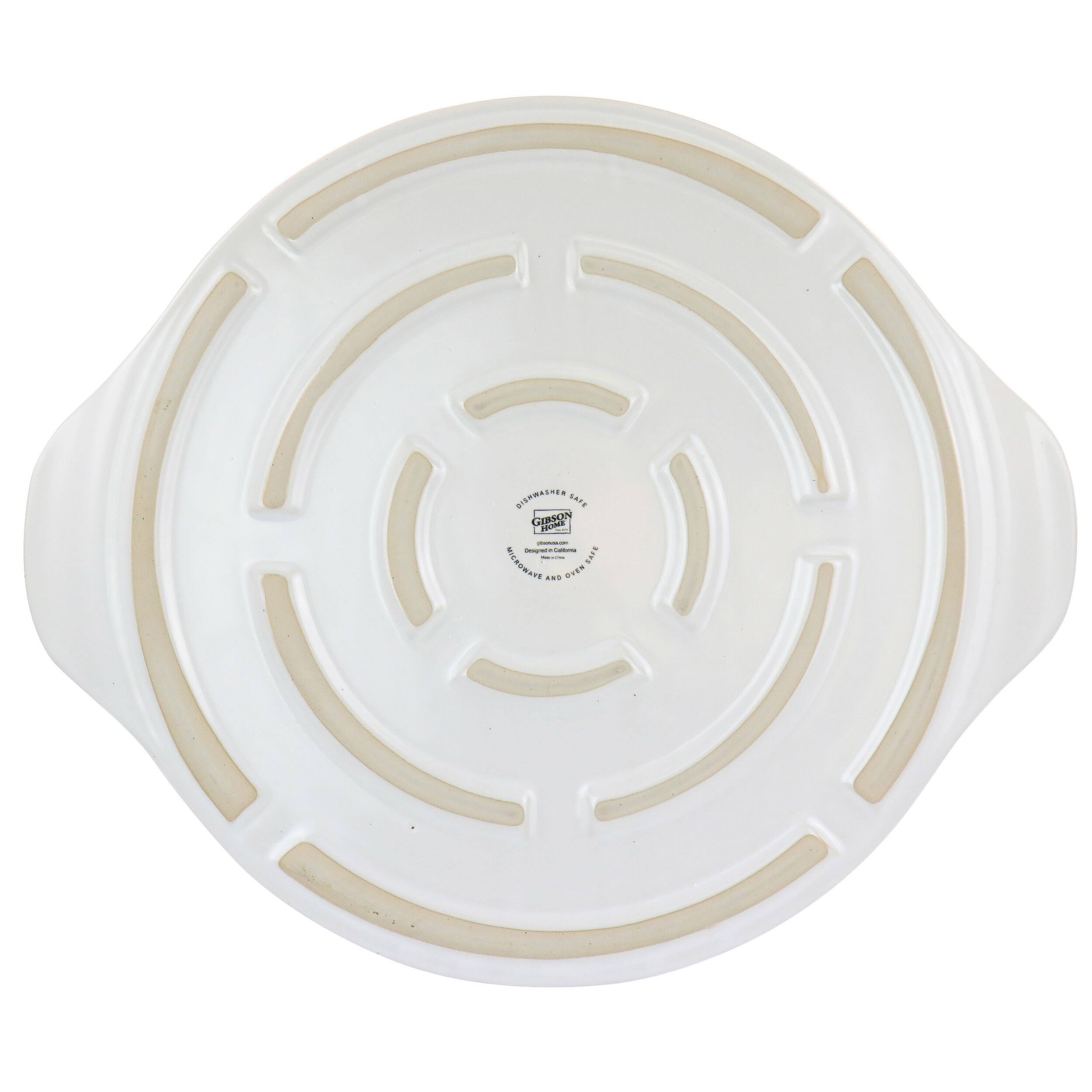 Gibson Home White Forno Flame Proof Ceramic Pizza Stone