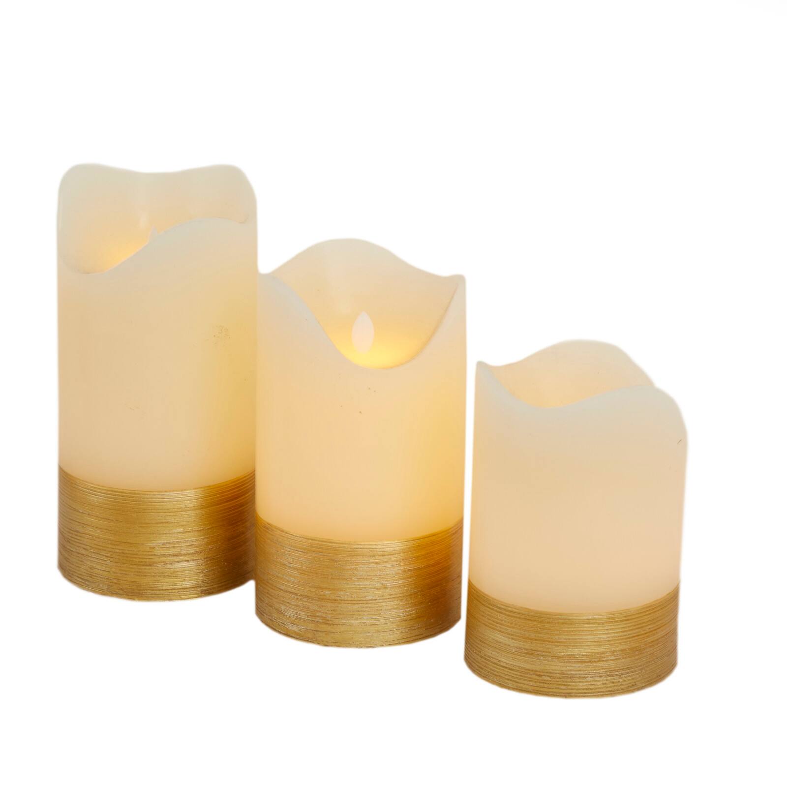 White Traditional Flameless Candle Set
