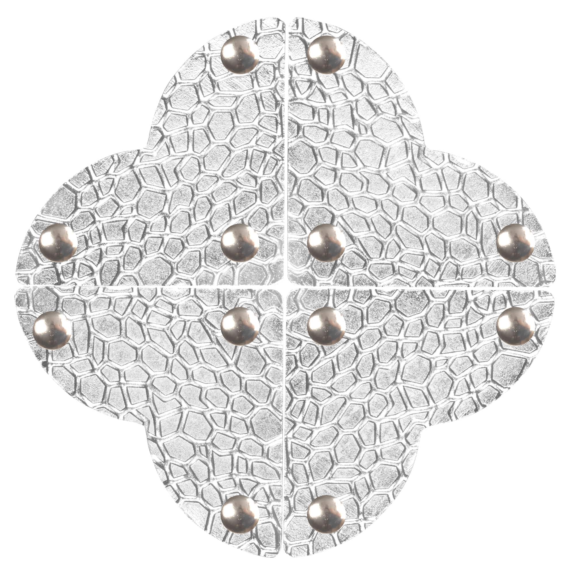 Dritz Home Nickel Textured Quatrefoil Corners