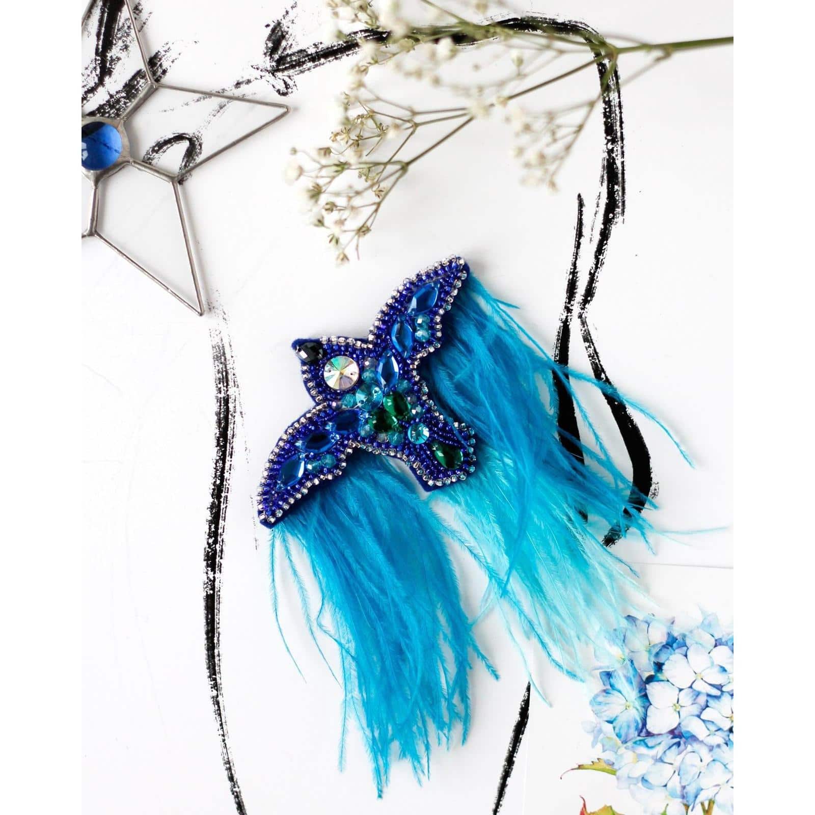 Abris Art Decoration Blue Bird Bead Embroidery Kit