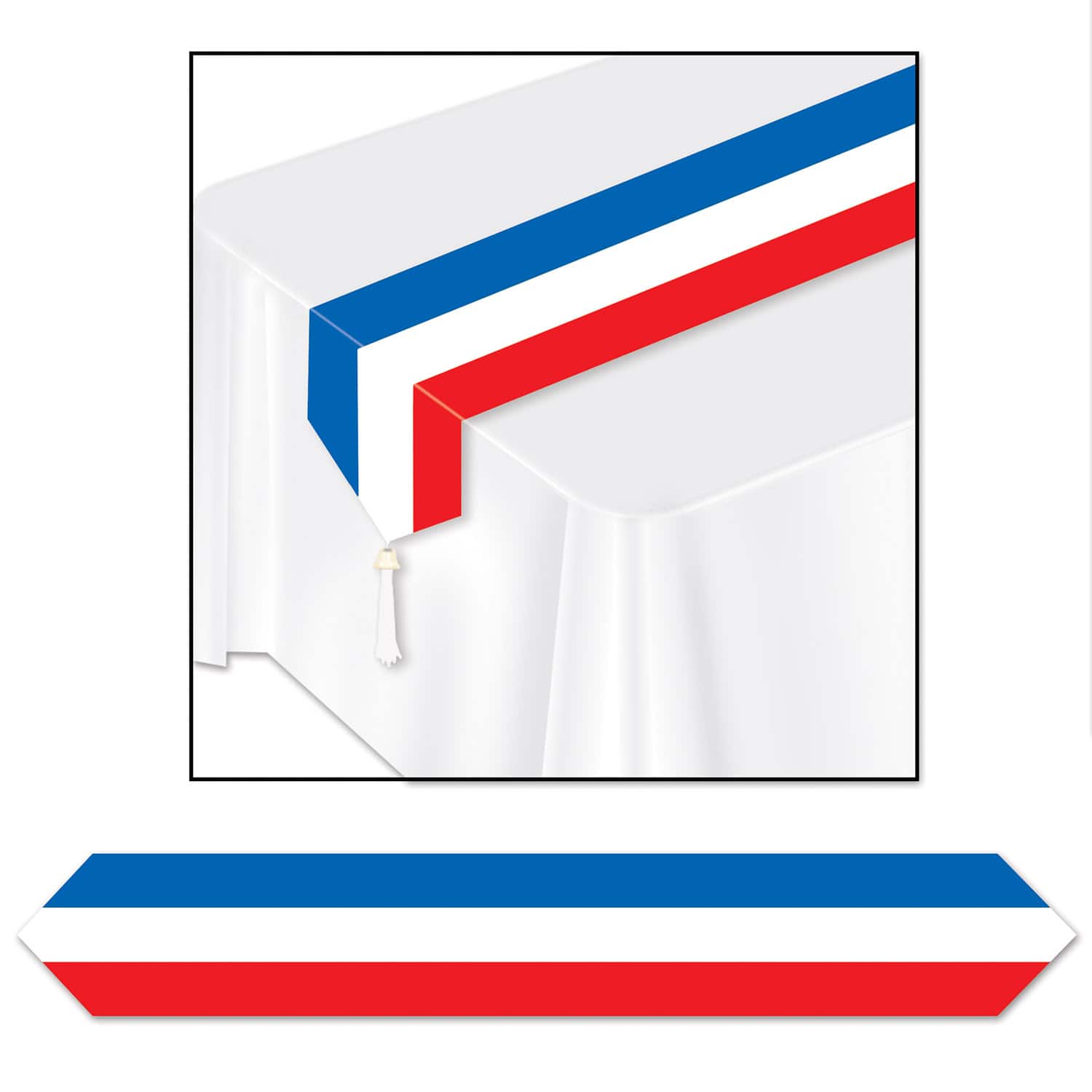 Beistle 6ft. Red, White & Blue Printed Patriotic Table Runners, 2ct.