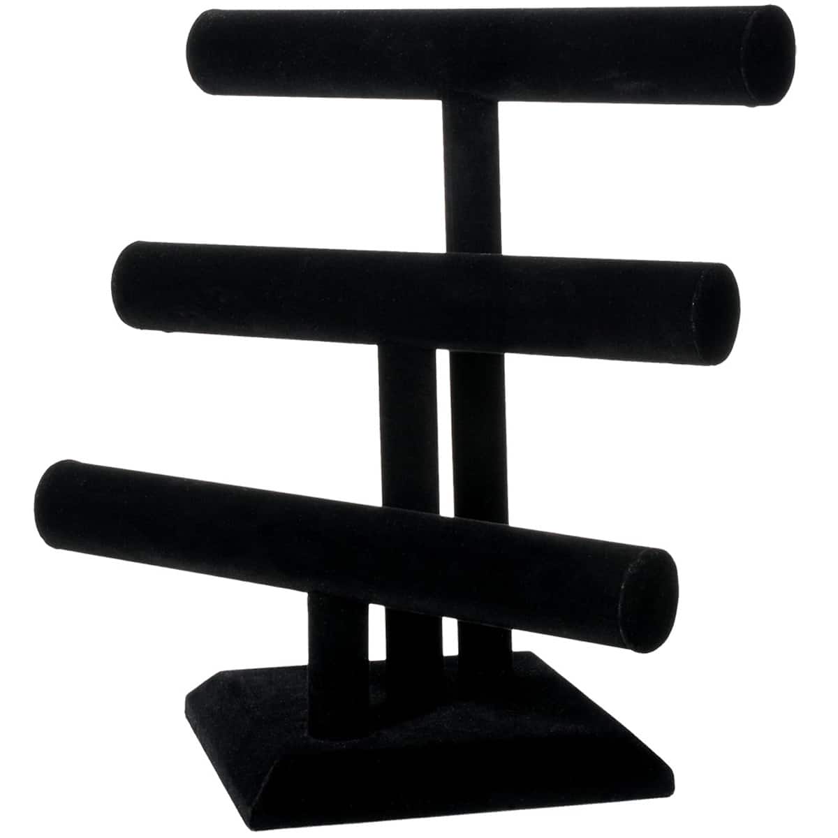 12" Triple Bar Black Velvet Jewelry Stand by Bead Landing™