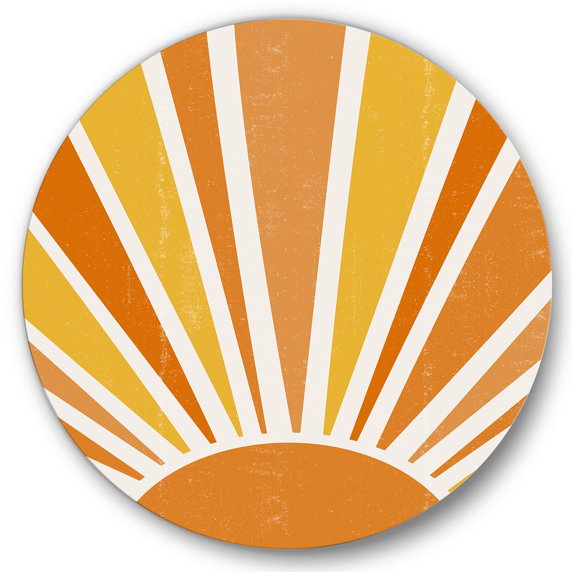 Designart - Minimalist Bright Shining Orange Sun Rays II