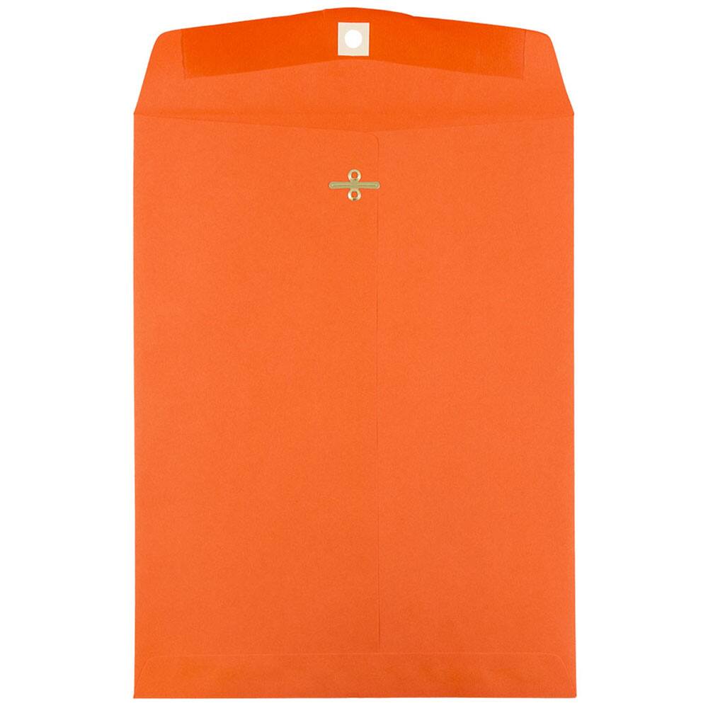 JAM Paper 9" x 12" Orange Recycled Clasp Closure Envelopes