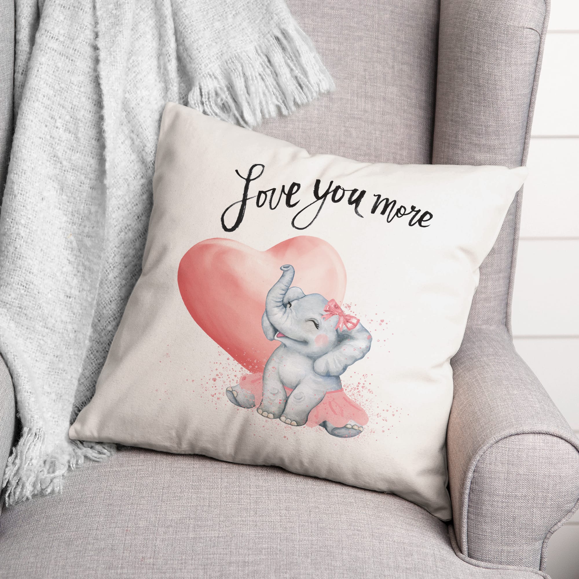 Love You More 18" x 18" Throw Pillow
