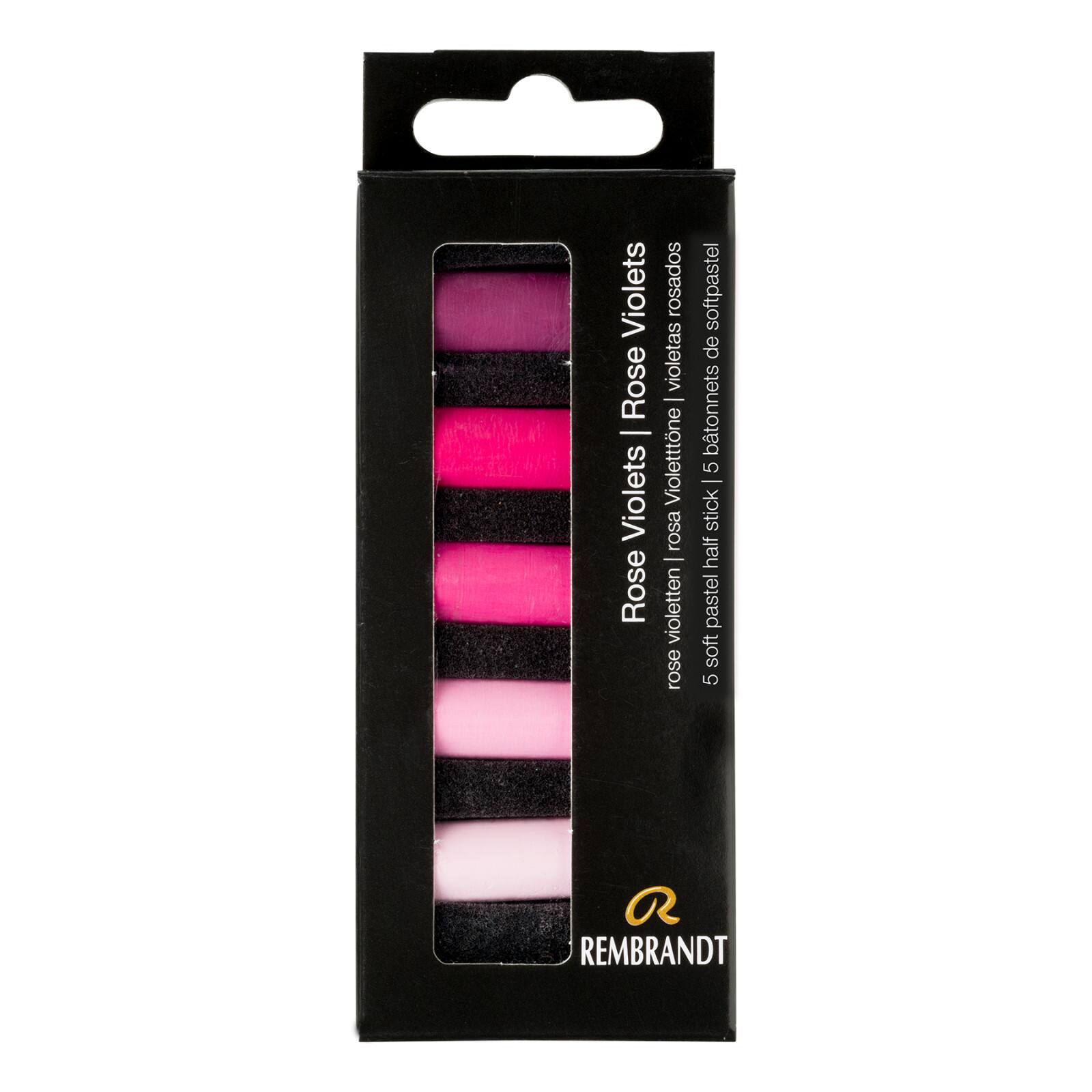 Rembrandt 5 Color Rose Violets Half Stick Soft Pastel Set