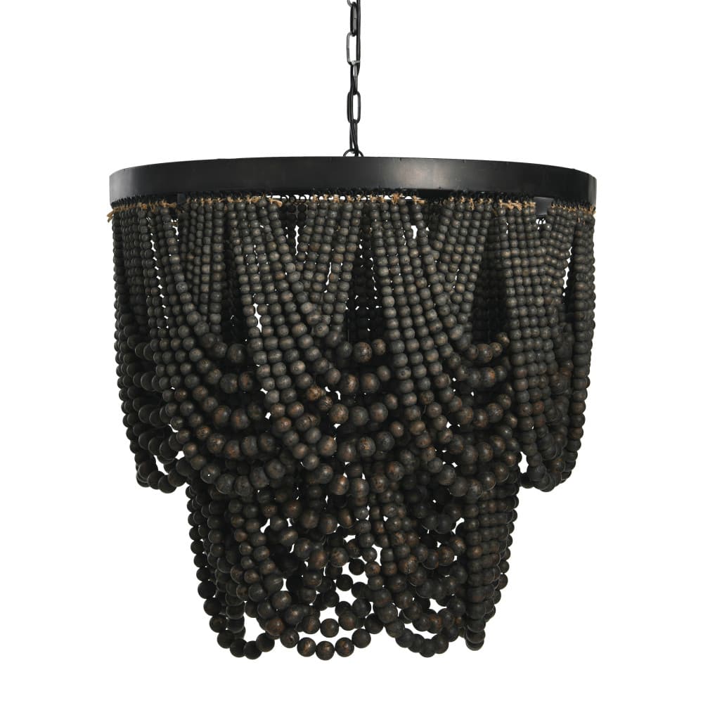 Hello Honey® 27.5" 2-Tier Draped Wood Bead Chandelier