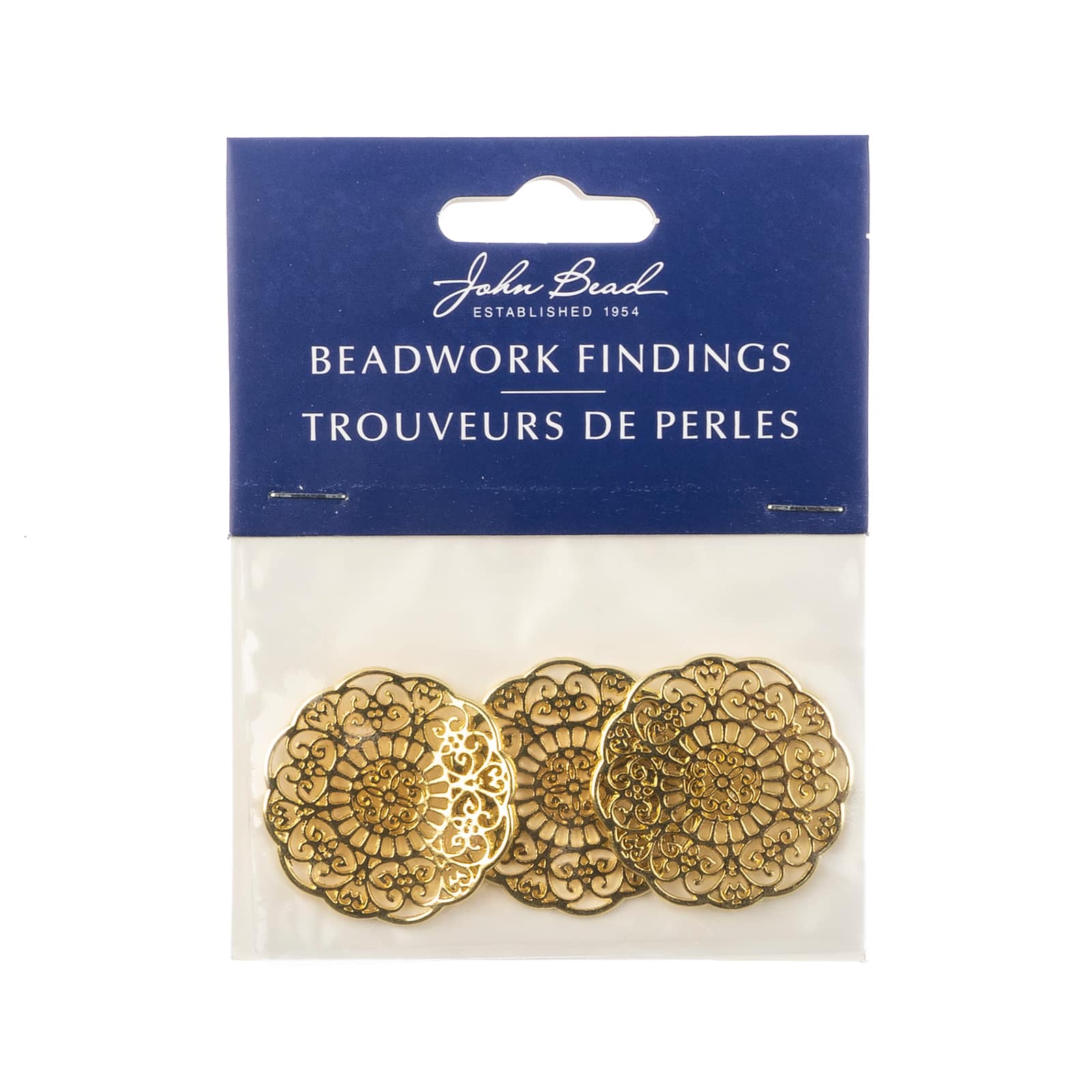 John Bead Beadwork Findings Gold Mandala Pendant, 3ct.