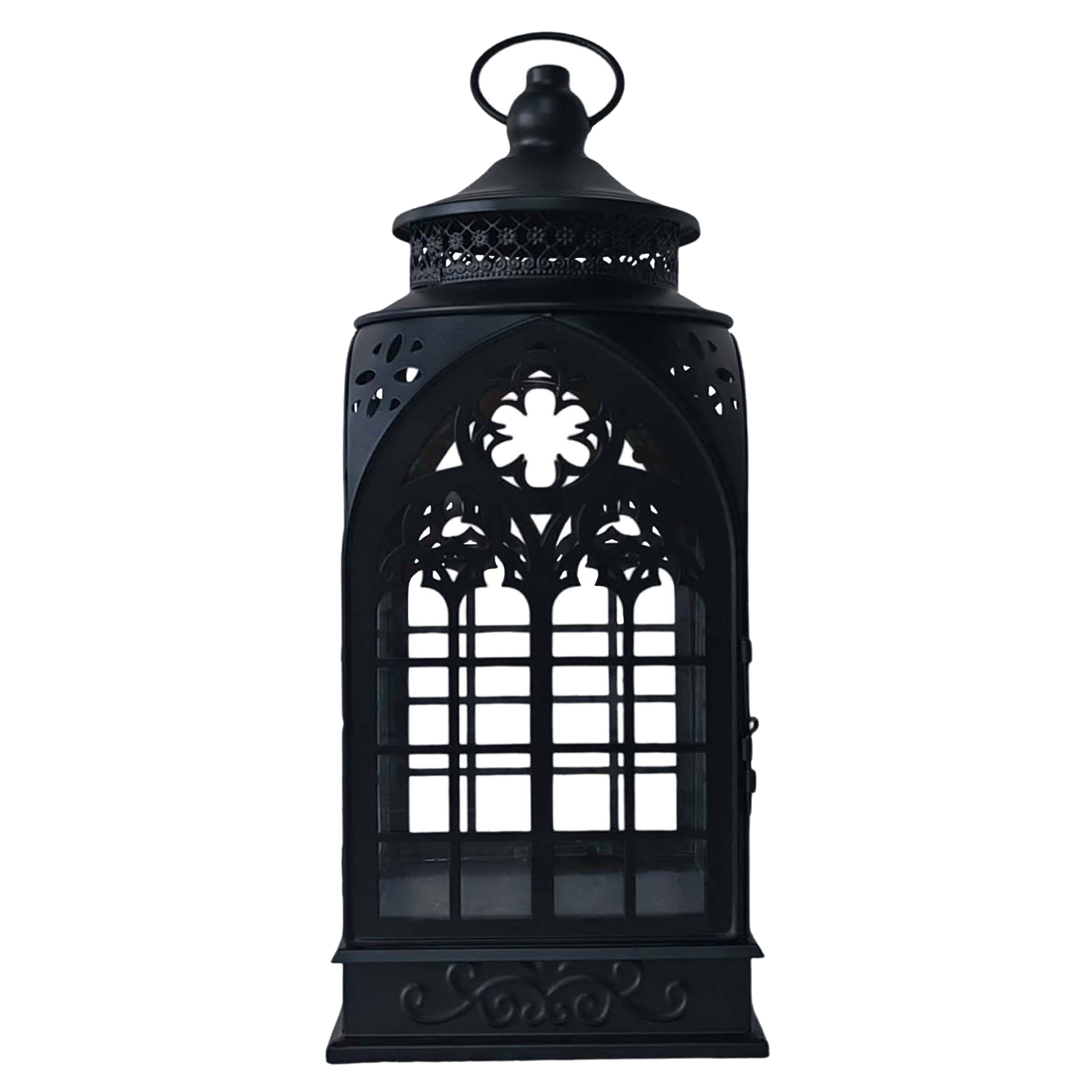 Black Metal Cathedral Lantern by Ashland®