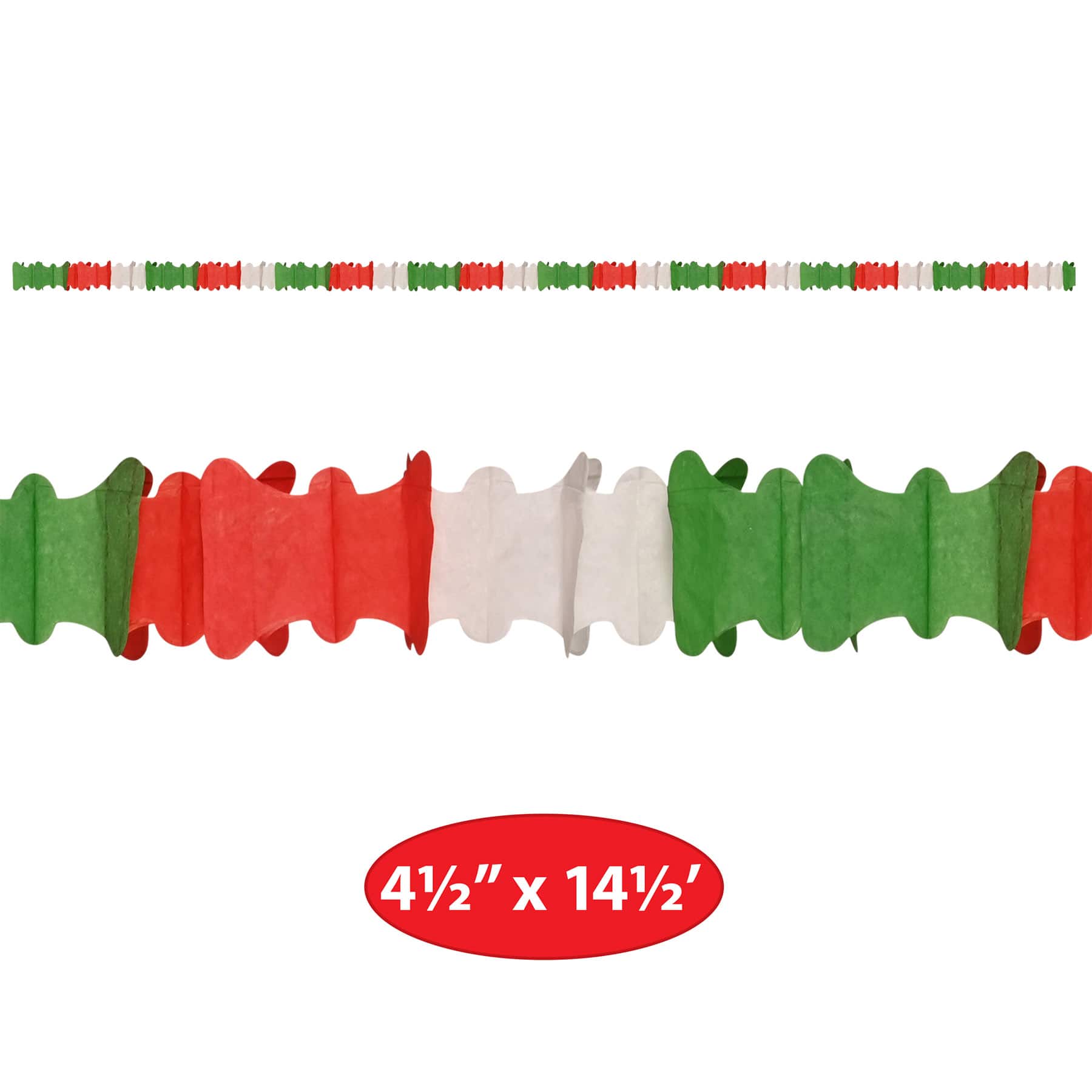 Beistle 14.5ft. Red, White & Green Ceiling Drops, 4ct.