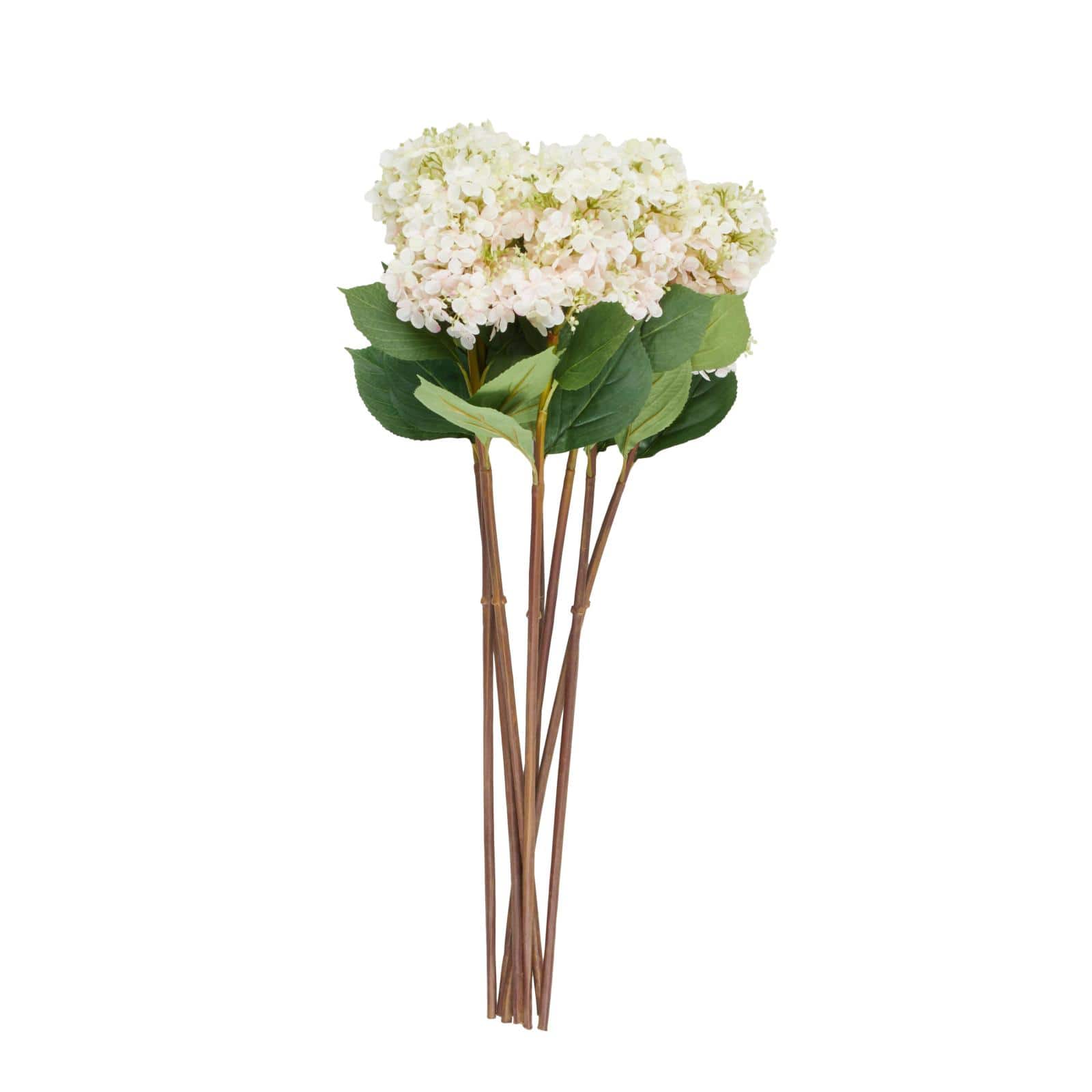 34" White Hydrangea Artificial Flower Stem