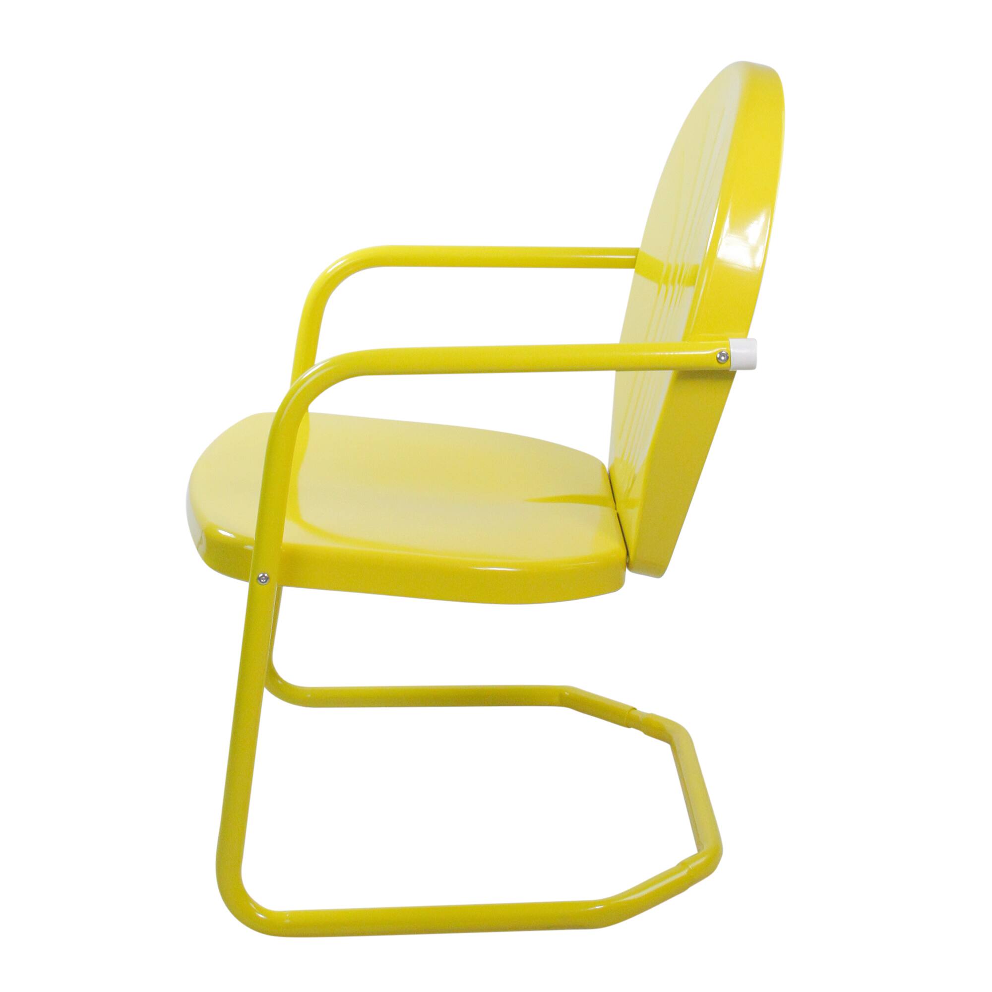 Yellow Outdoor Retro Metal Tulip Armchair