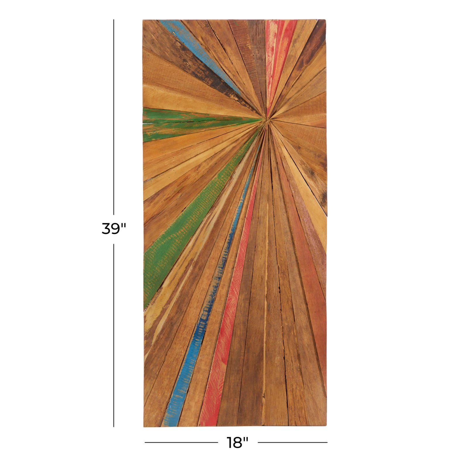 39" Brown Rustic Abstract Teak Wood Wall Decor