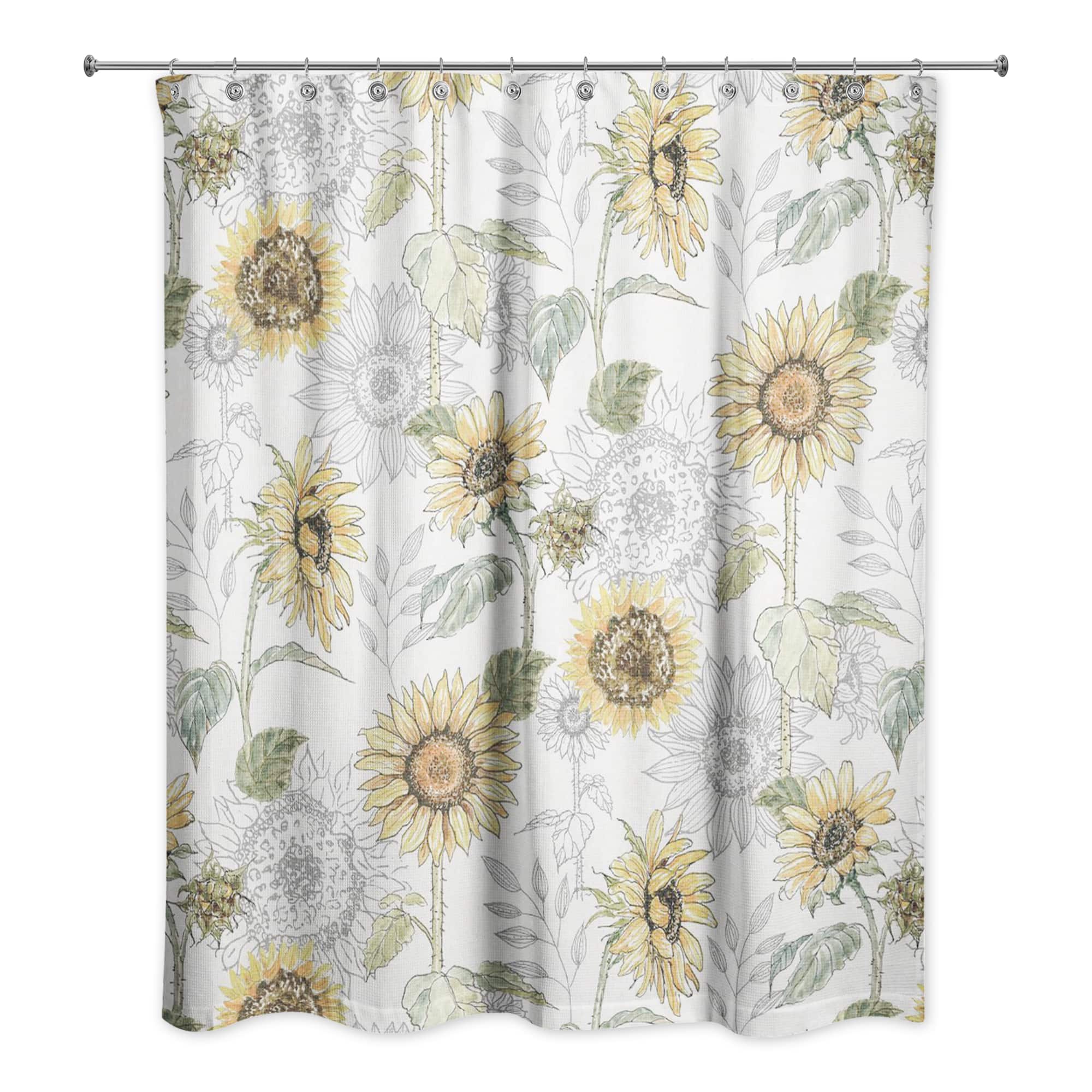 Sunflower Pattern Shower Curtain
