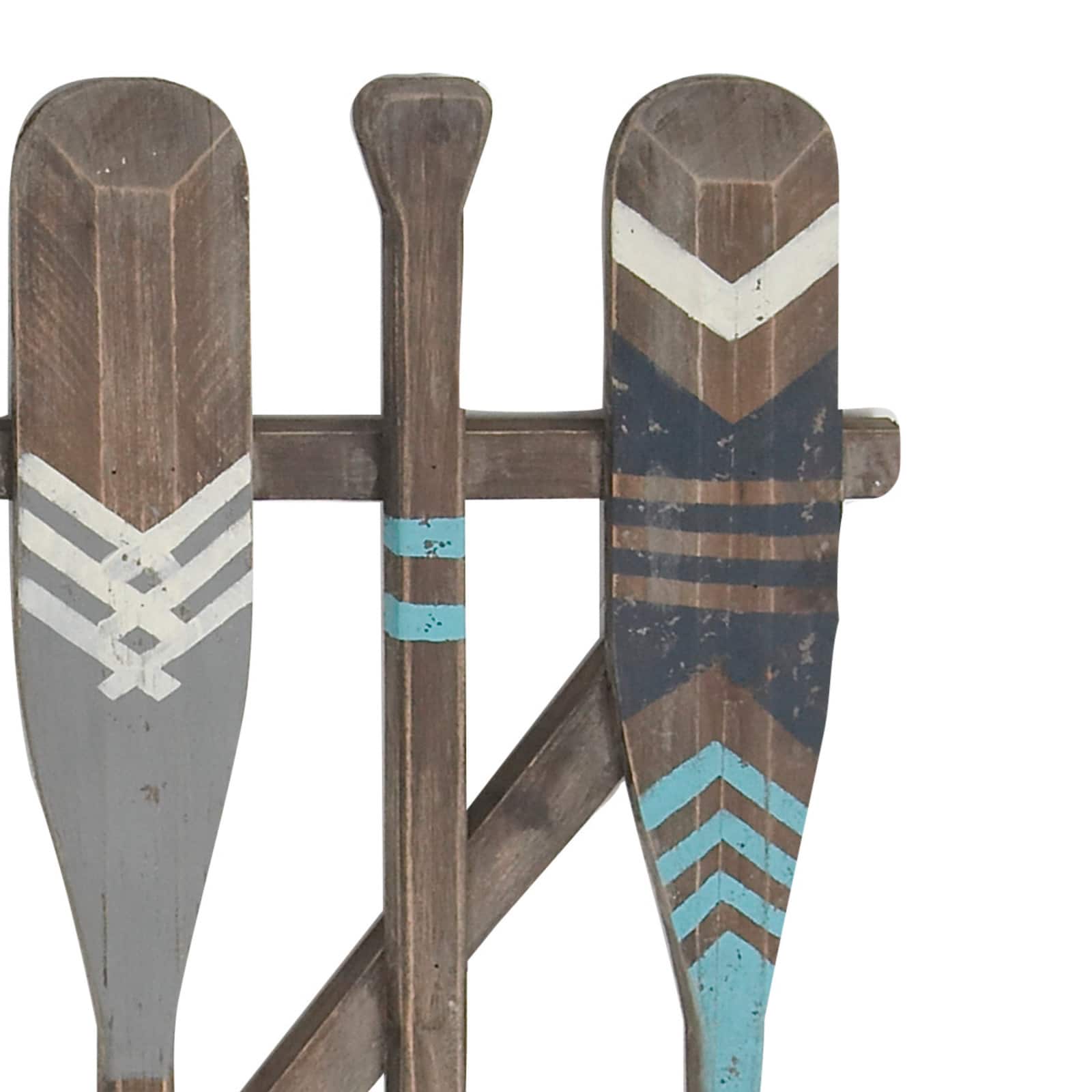 36" Brown Wood Coastal Oars Wall Decor