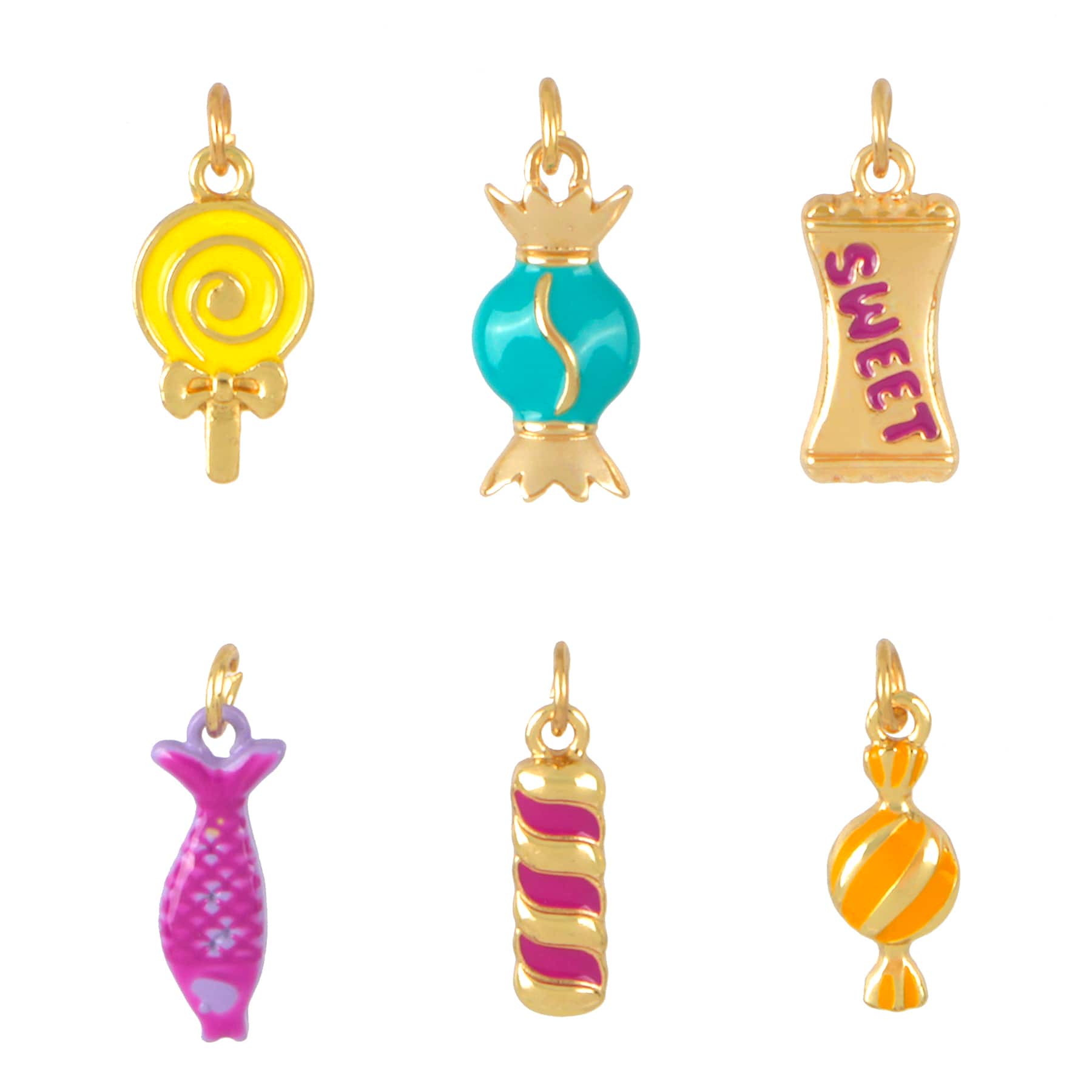 Colorful Gold Candy Charms Set by Bead Landing™