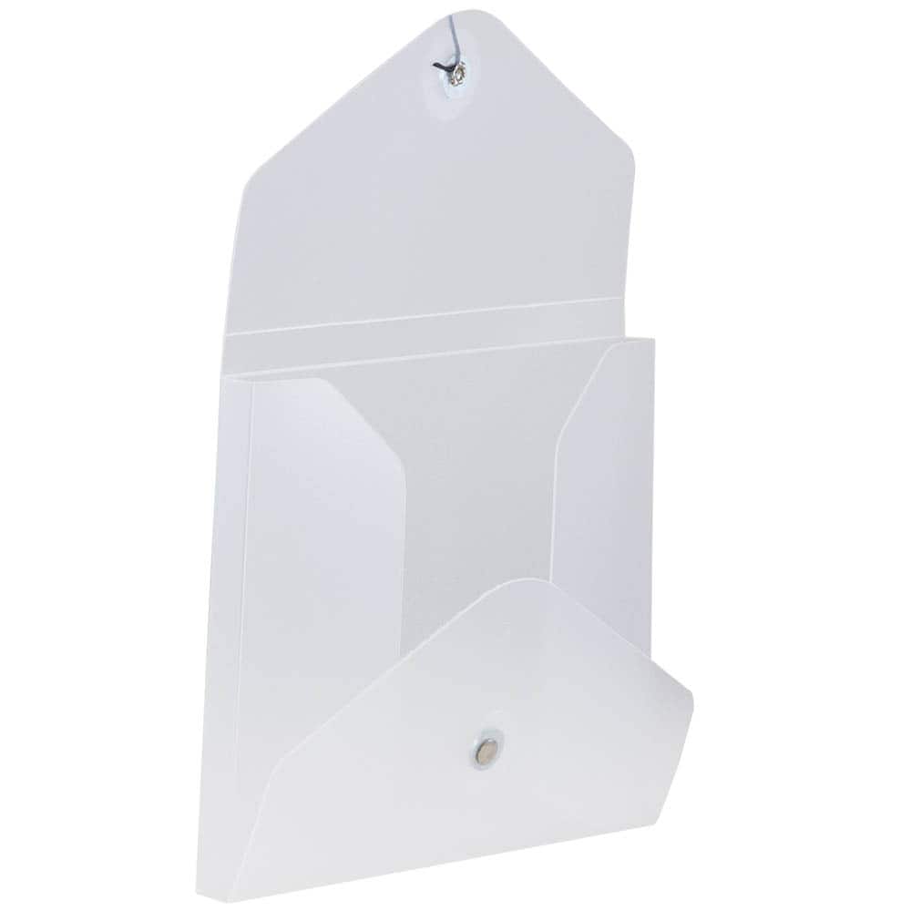 JAM Paper Clear 5.25" x 6.75" Button & String Plastic Portfolio