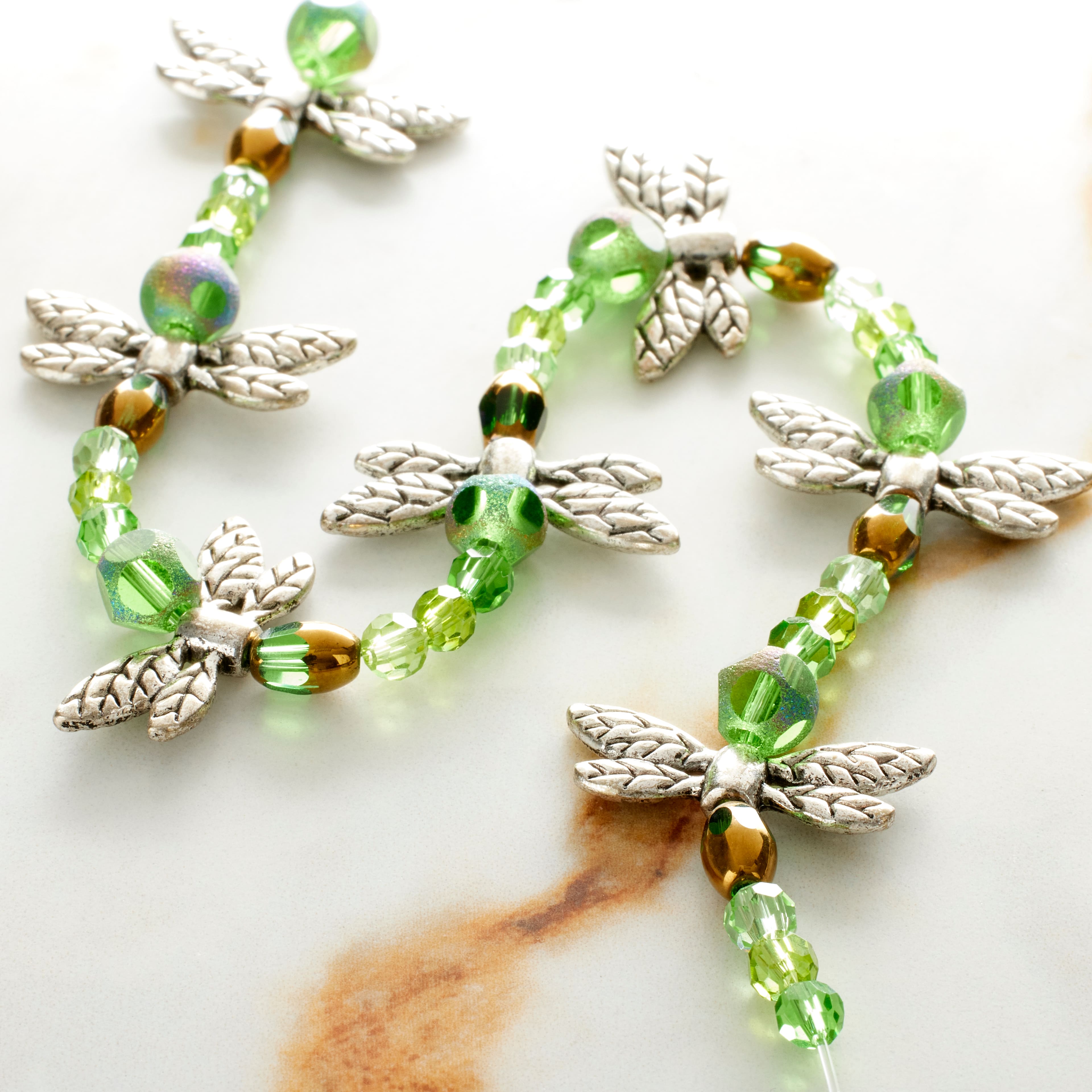 Silver & Green Dragonfly Mix Beads by Bead Landing™