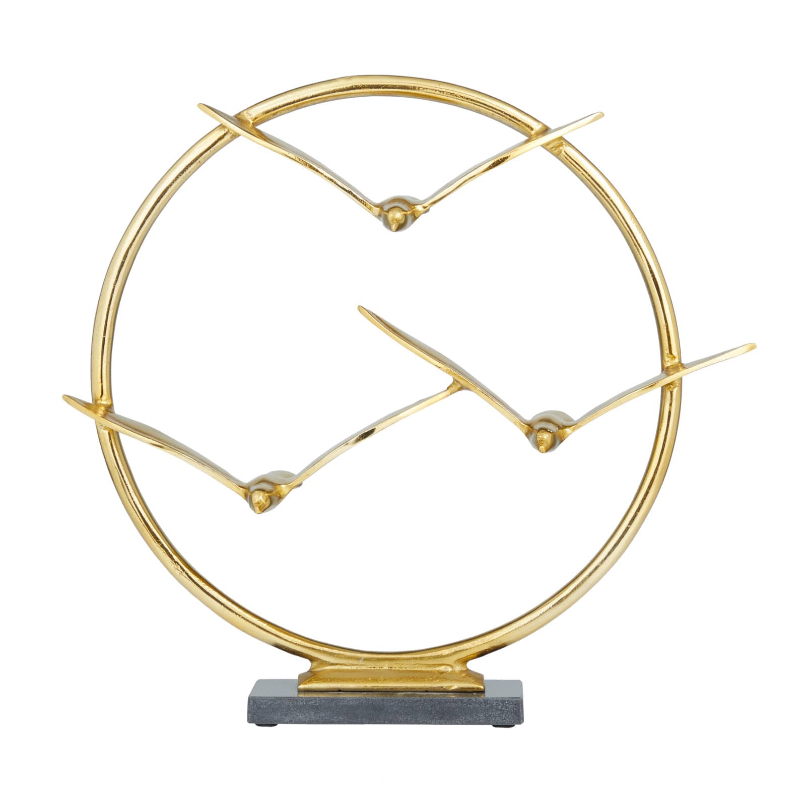 Gold Aluminum Contemporary Sculpture, 17" x 18" x 5"