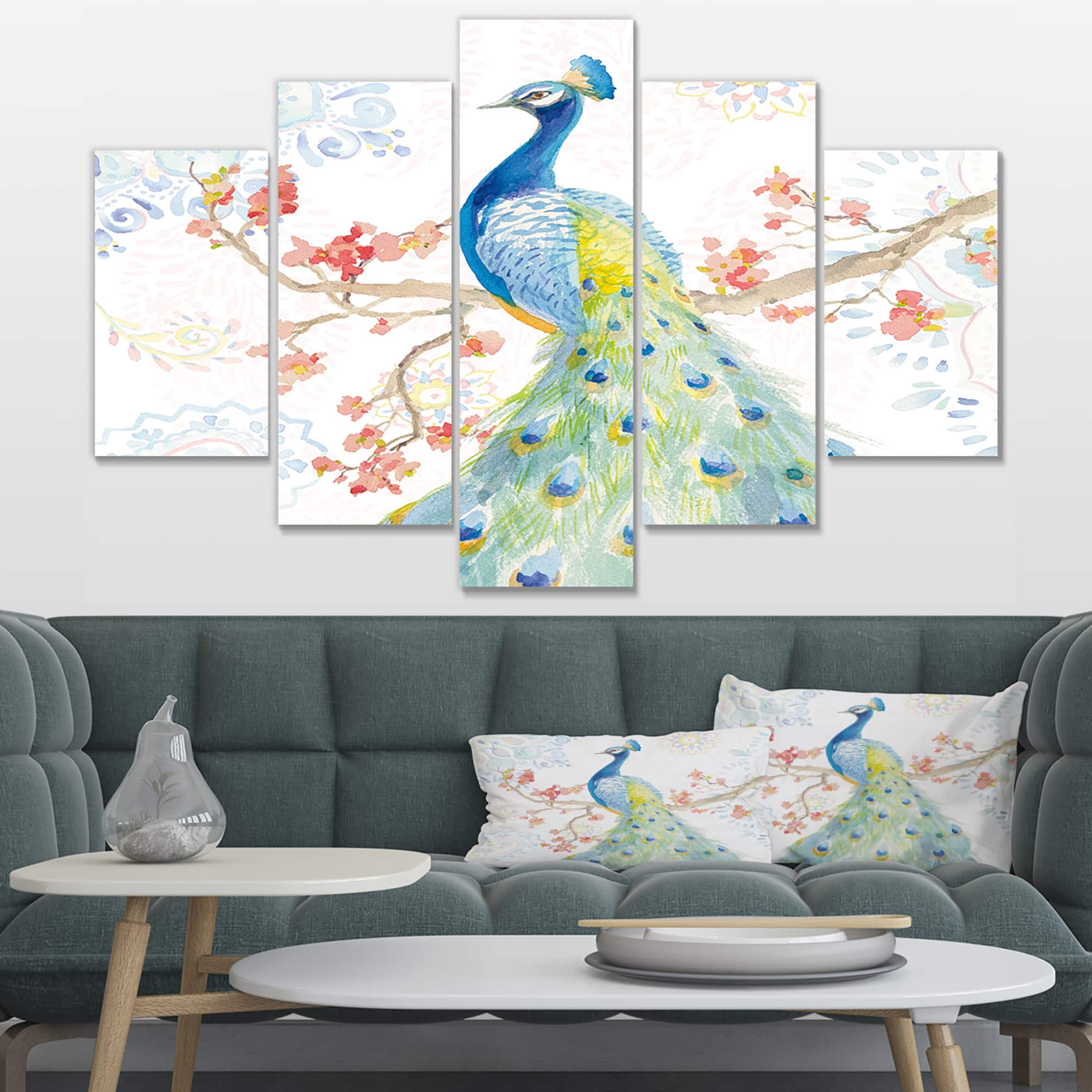 Designart - peacocks Watercolor II
