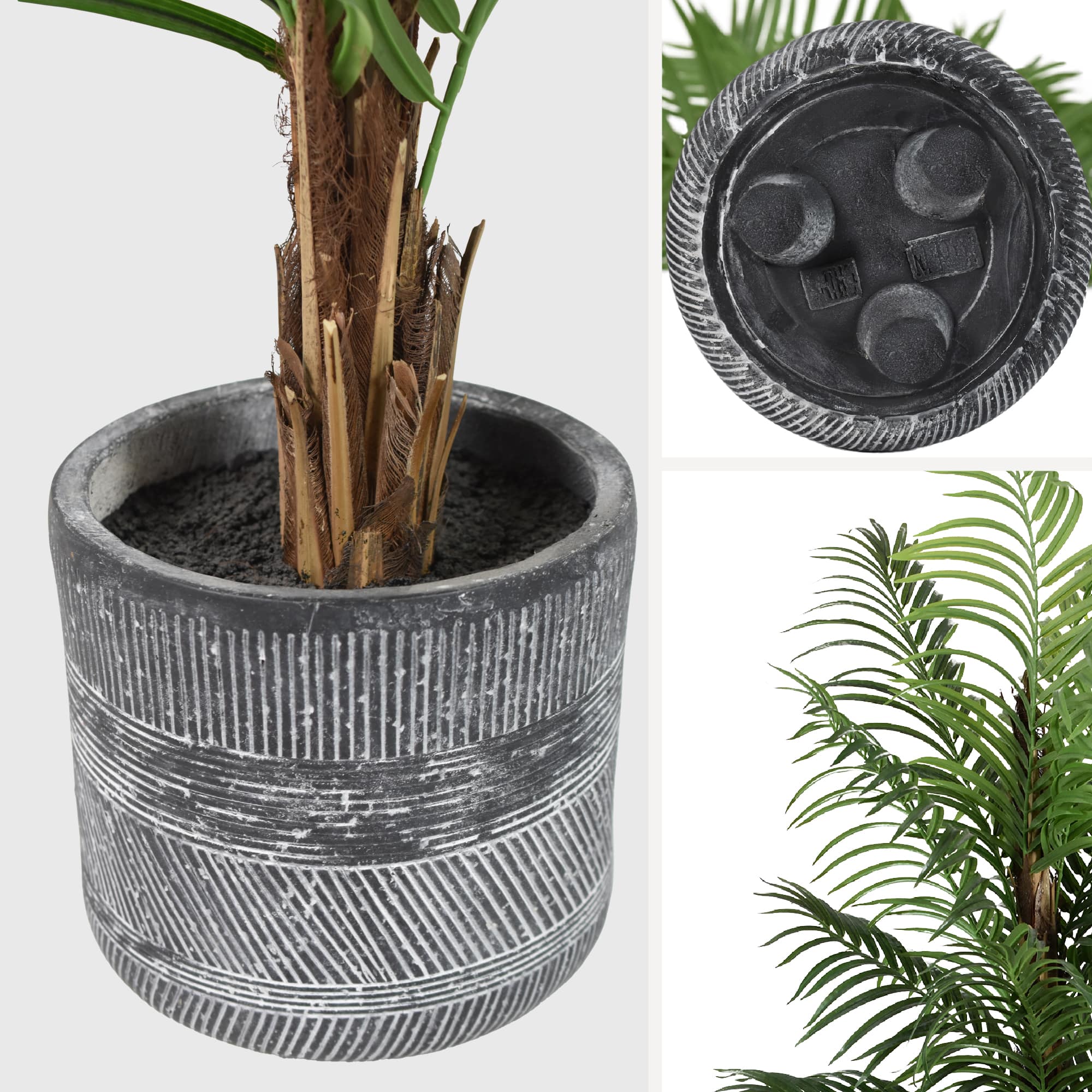 American Art Decor 5ft Artificial Palm Tree in Cement Pot Faux Plant