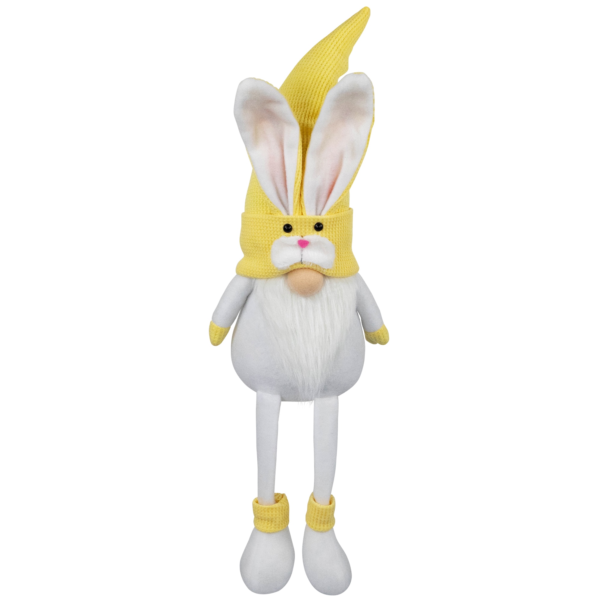 20" Yellow Sitting Bunny Gnome Easter Figurine