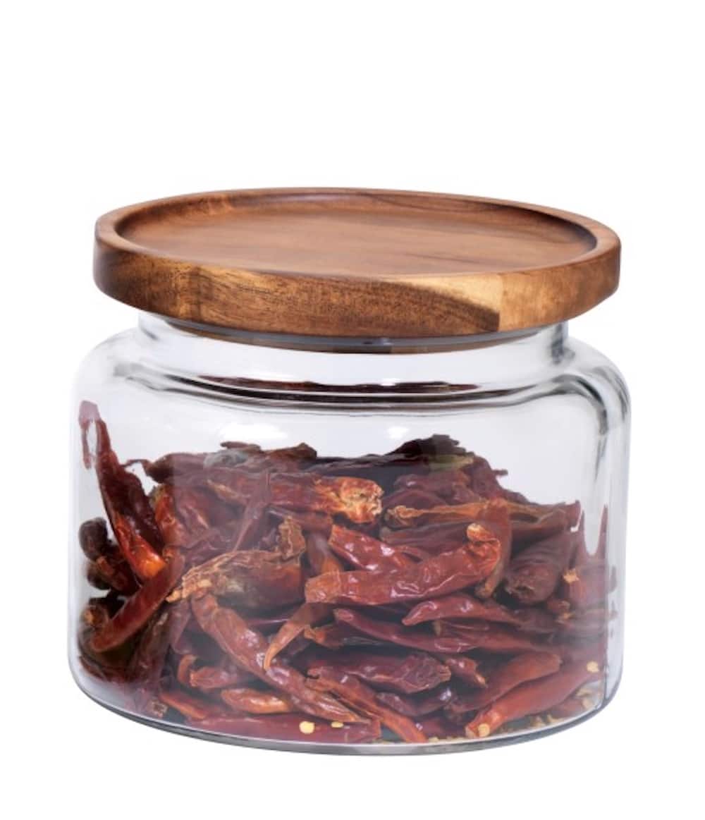 Anchor Hocking 48oz. Mini Montana® Glass Jar with Acacia Wood Cover