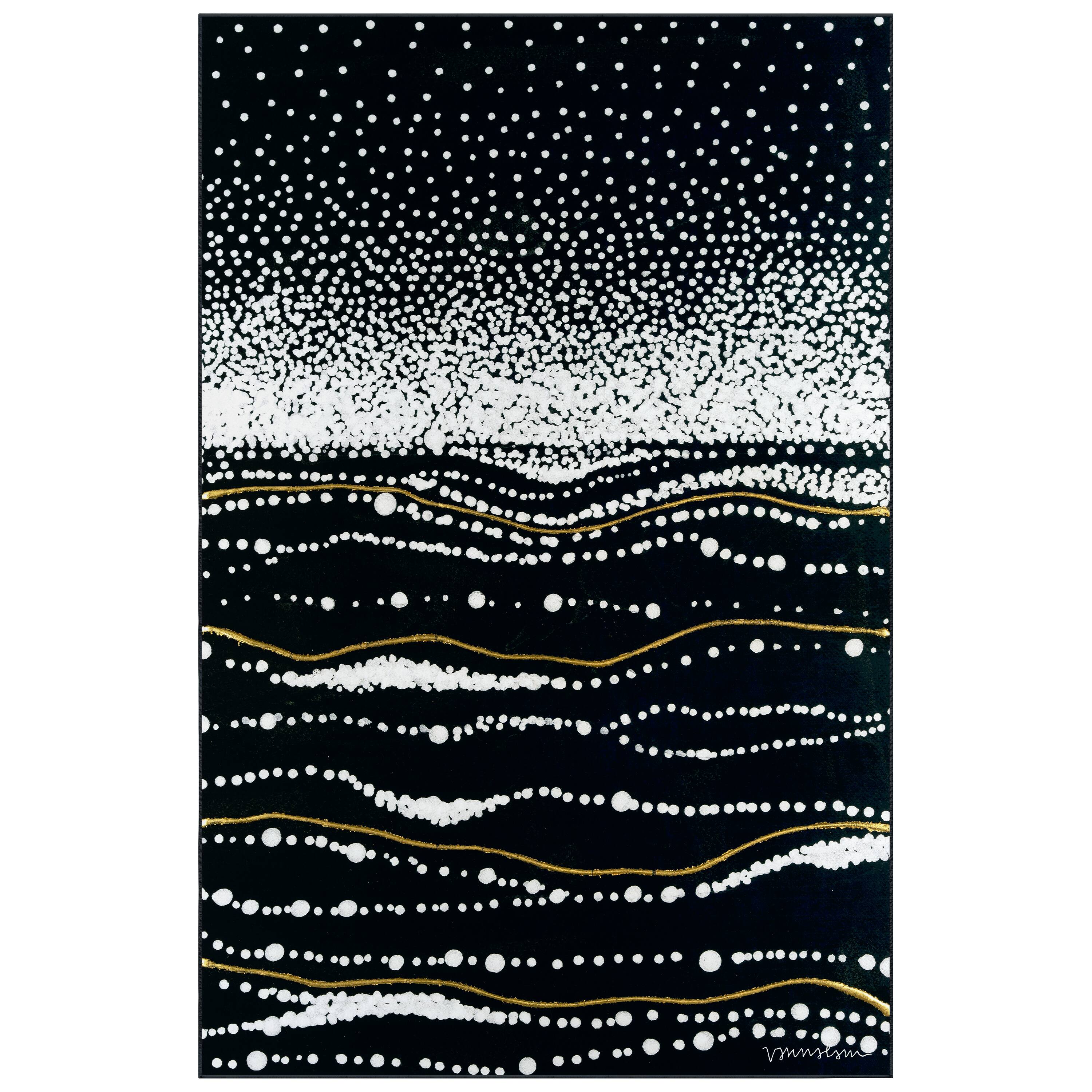 Empire Art Direct 5ft. x 7.5ft. Black Infinity Sands II B Tapis D'Art Washable Area Rug