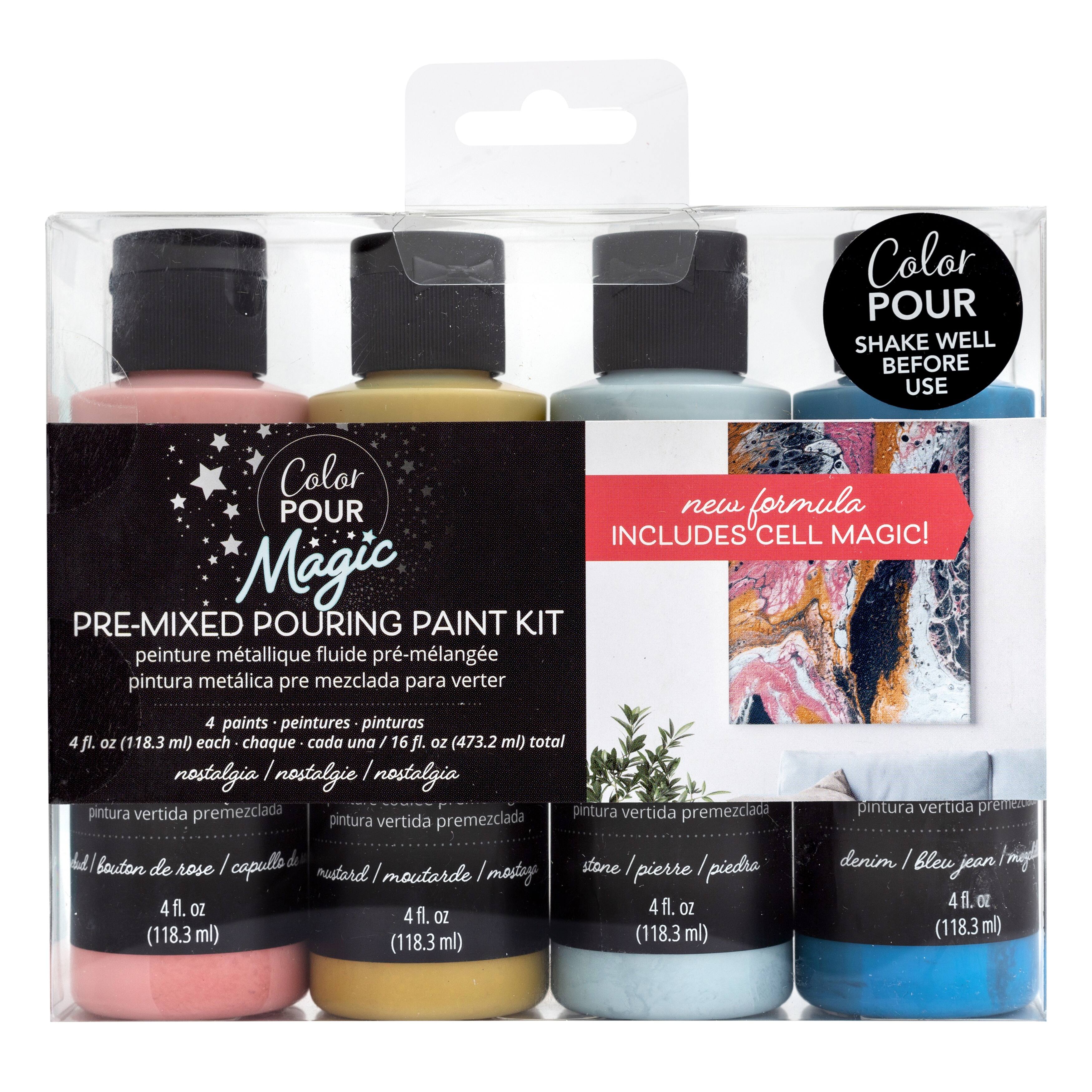 Color Pour Magic Nostalgia Pre-Mixed Paint Kit