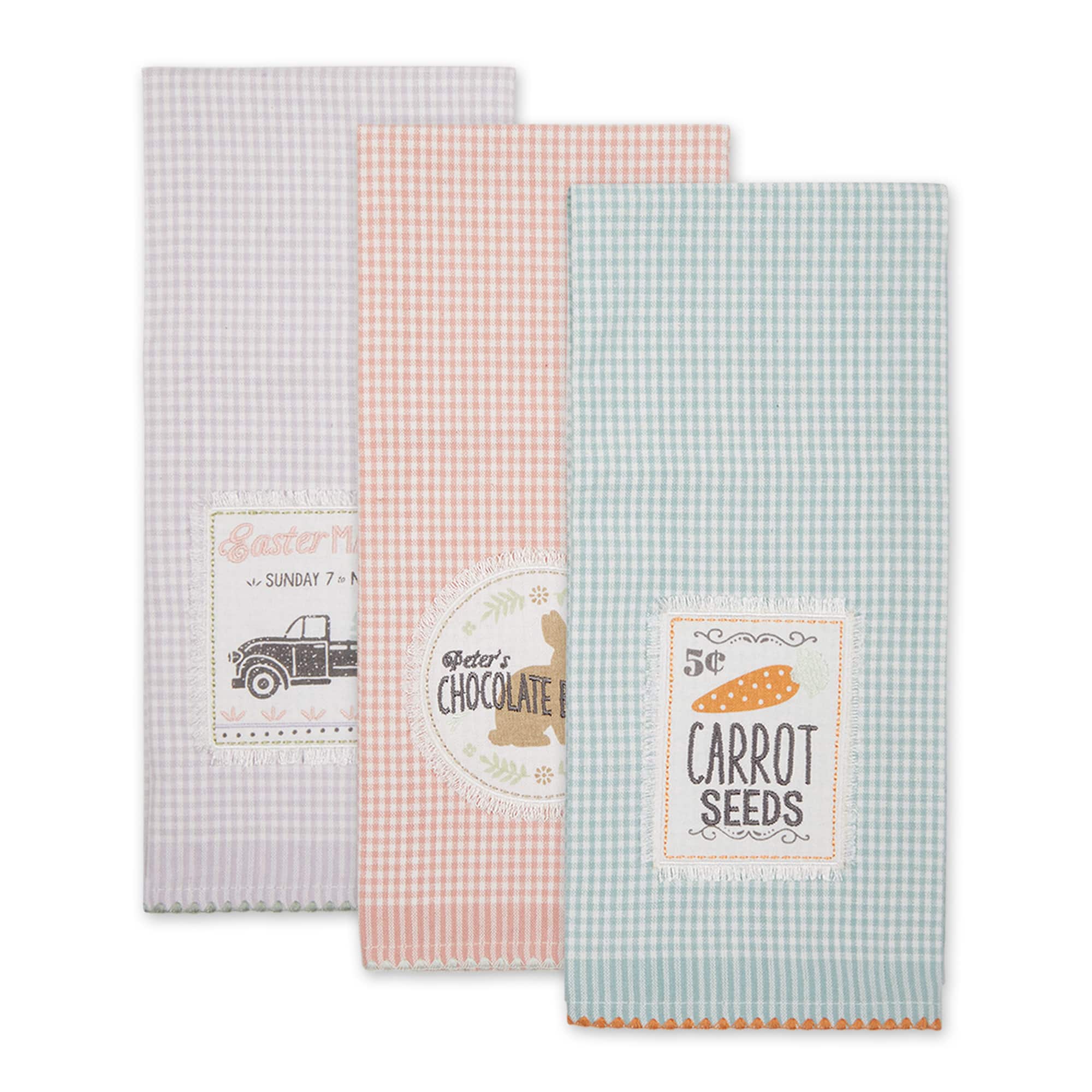 DII® Easter Market Embellished Dishtowel Set