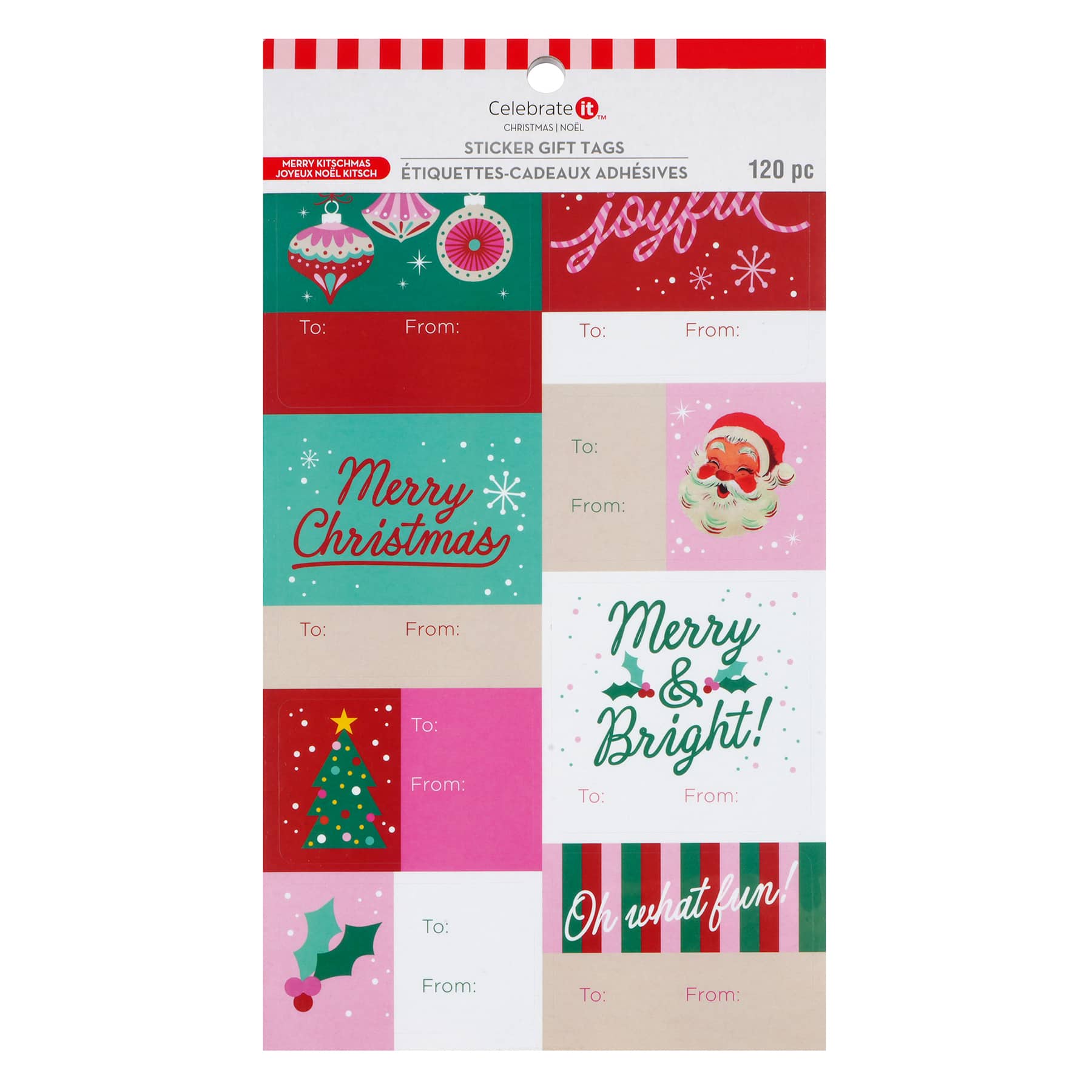 Michaels, Merry Kitschmas Sticker Gift Tags, 120ct. by Celebrate It™ – Category: Tags