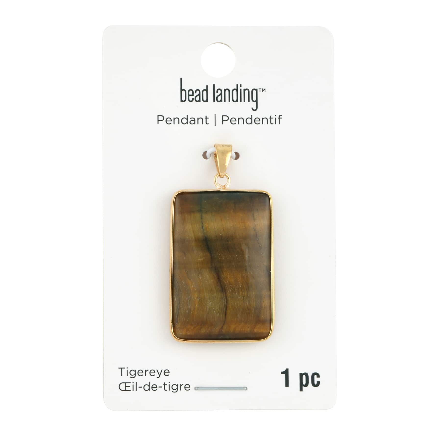 12 Pack: Yellow Tiger's Eye Rectangle Pendant by Bead Landing™