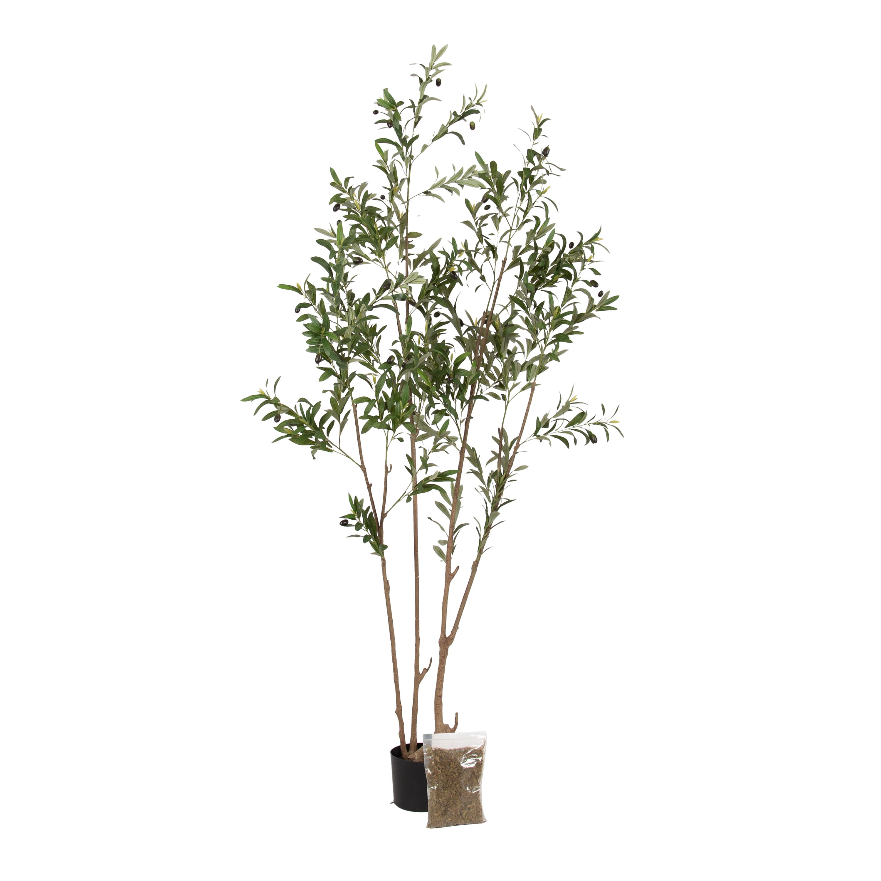 Kate and Laurel 7ft. Green Oliveira Faux Olive Tree