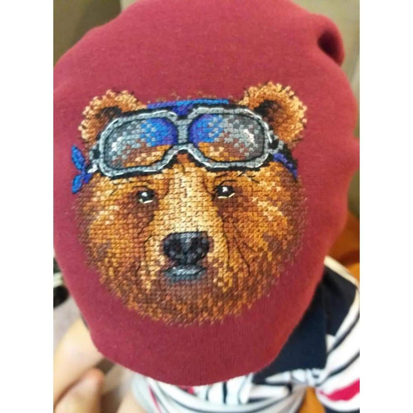 MP Studia Bear Cross Stitch On Clothes Kit