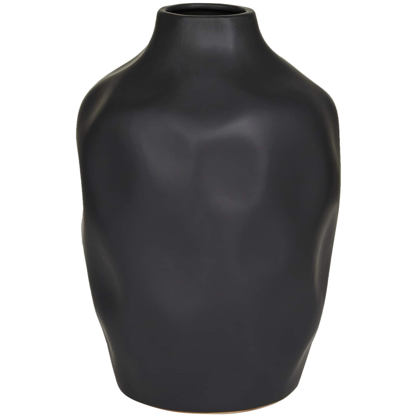 CosmoLiving by Cosmopolitan Black Ceramic Faceted Vase 9" x 9" x 14"