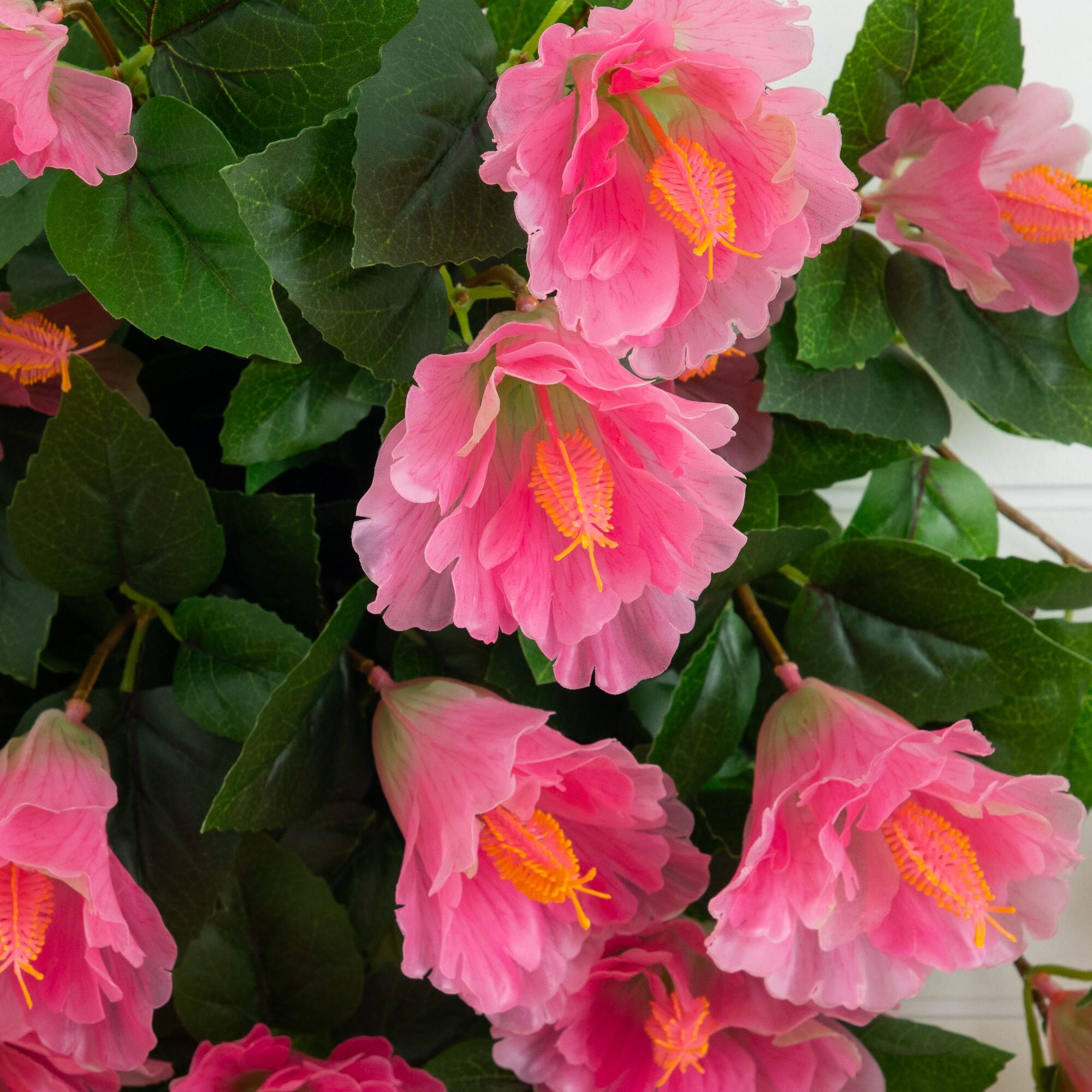 24" UV Resistant Artificial Hibiscus Hanging Plants