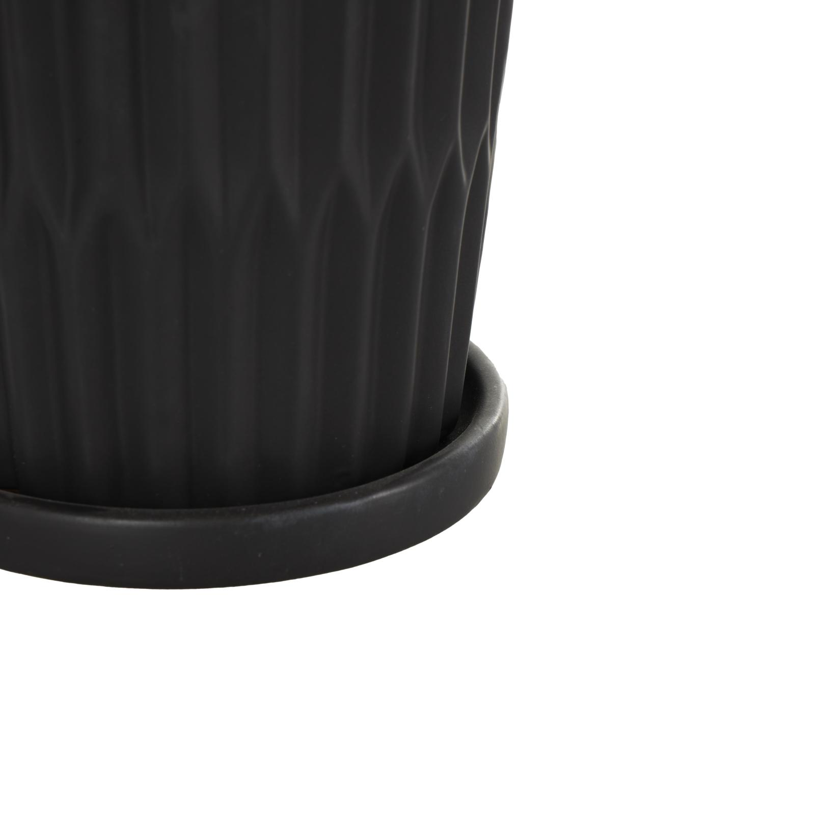 Double Ribbed Textured Ceramic Planter Set